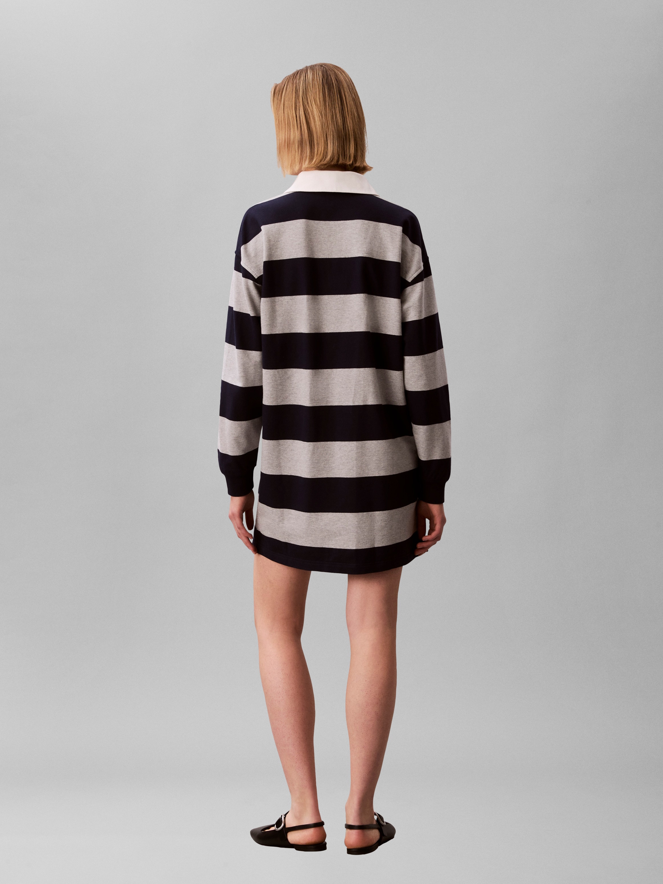 Calvin Klein Jeans Polokleid »VARSITY STRIPE MINI POLO« Ohne Tasche Regular fit mit Polokragen