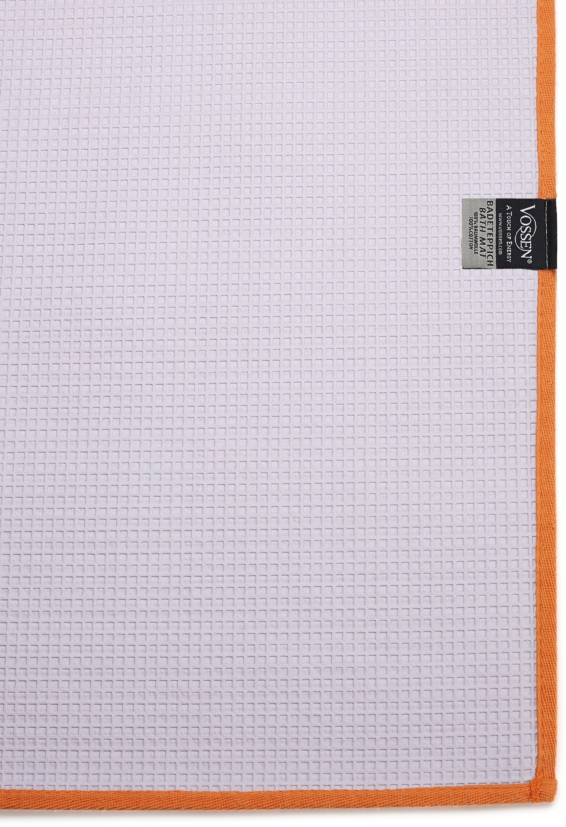 Vossen Badematte »Exclusive«, rutschhemmend beschichtet, fußbodenheizungsgeeignet, Badteppich, Uni-Farben, Karo Muster, Hoch-Tief Effekt, reine Baumwolle