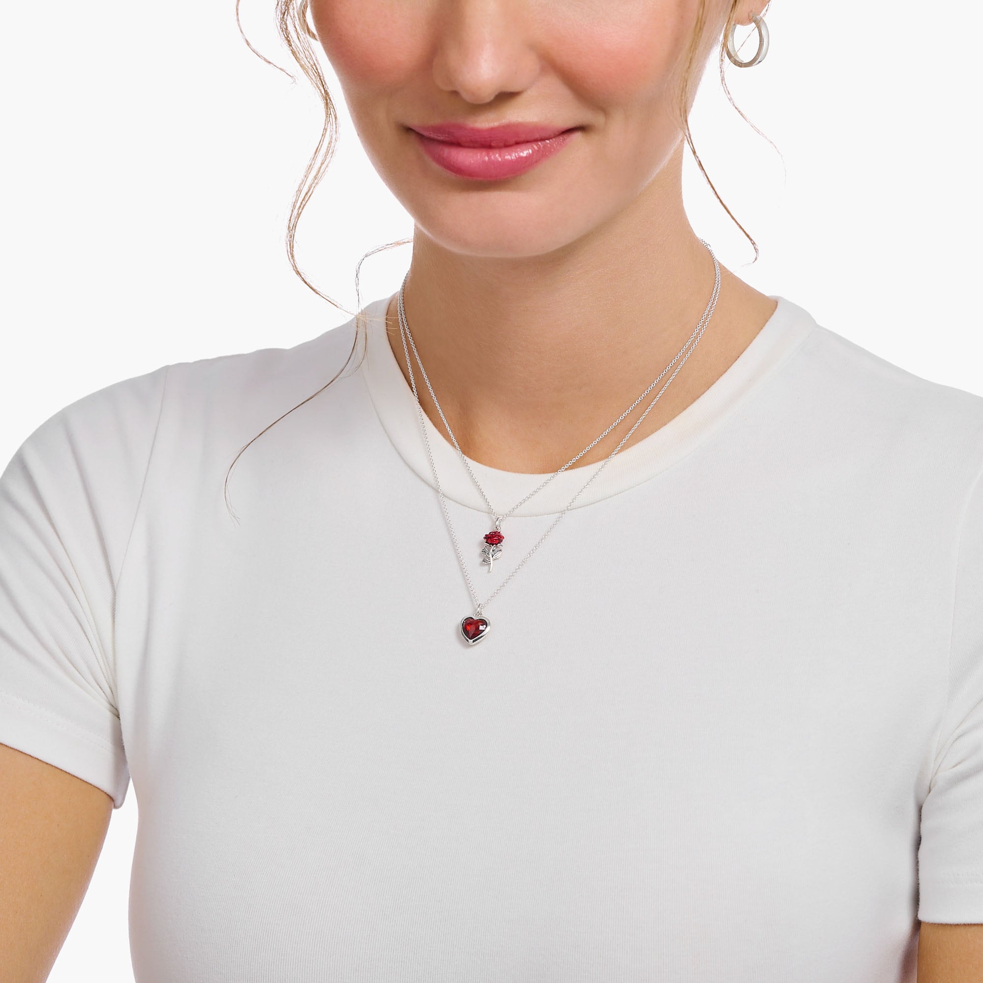 THOMAS SABO Kette mit Anhänger »Herz-Anhänger, KE2268-051-10-L45V, KE2268-414-10-L45V«, mit Zirkonia (synth.)