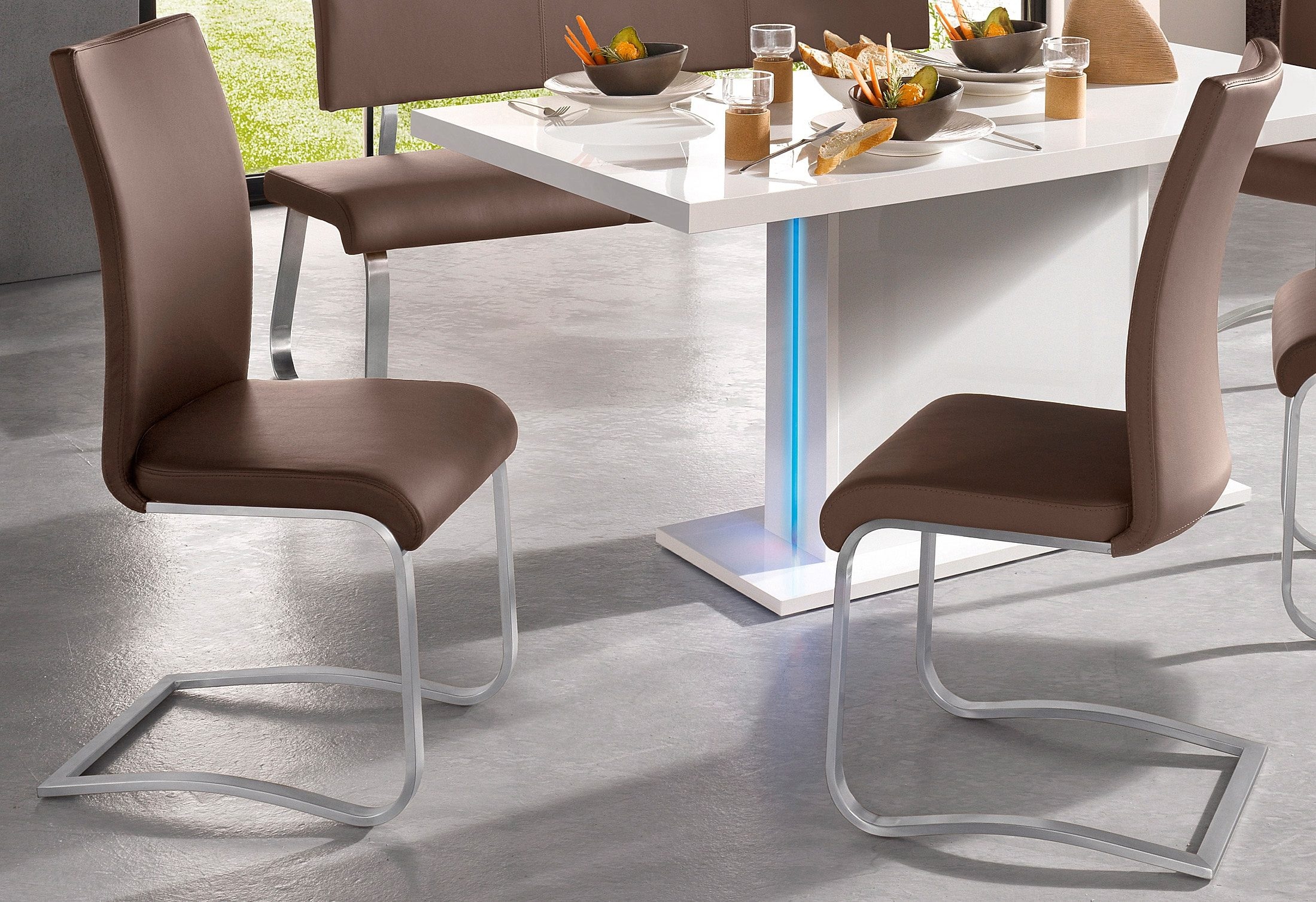 MCA furniture Freischwinger »Arco«, (Set), 2 St., Leder, Stuhl mit  Echtlederbezug, belastbar bis 130 Kg OTTO Online Shop | Stühle