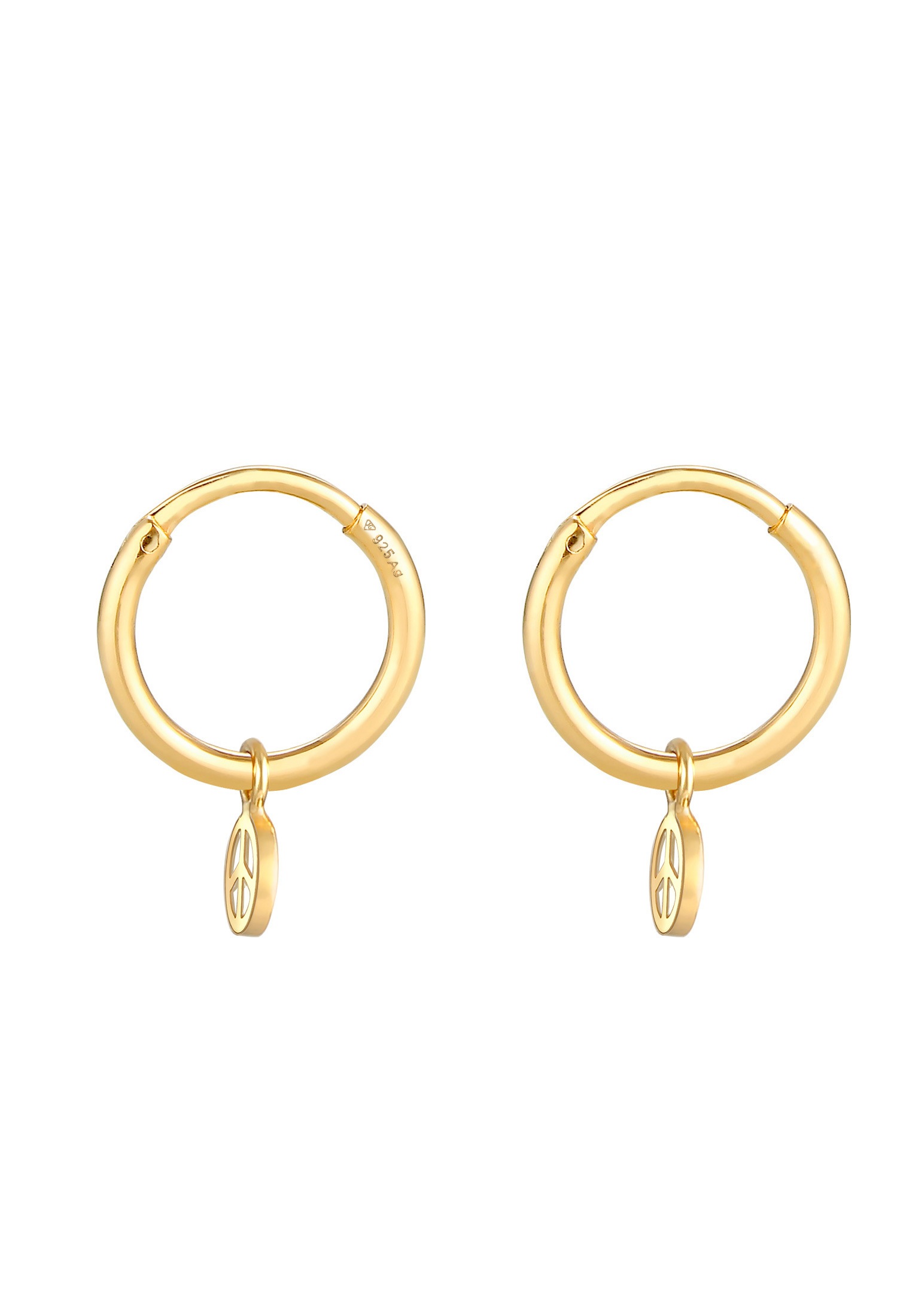 Elli Paar Creolen »Ohrringe Creolen Peace Boho Symbol 925 Silber«