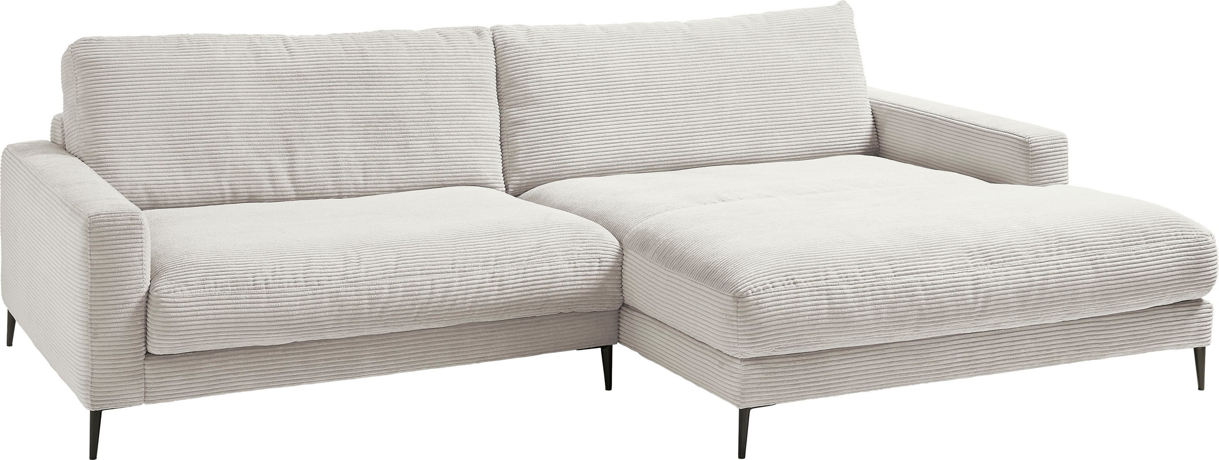 INOSIGN Ecksofa »Downtown, B/T/H: 272/190/84 cm L-Form«, weicher Sitzkomfort auch in Cord und Bouclé, incl. Zierkissen
