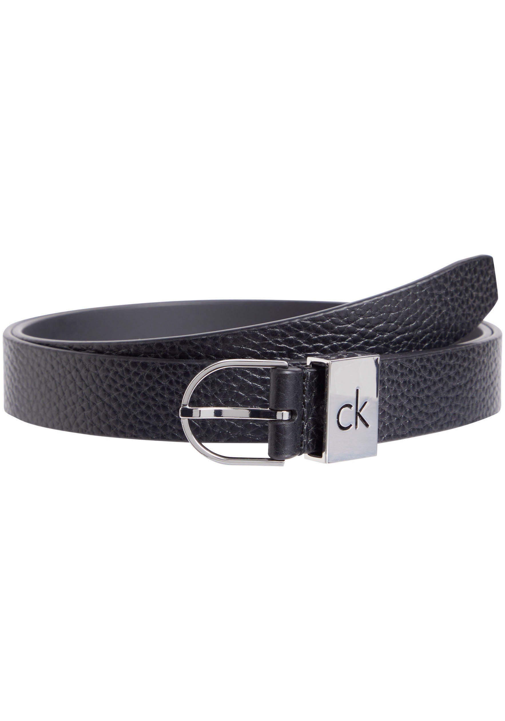 Calvin Klein Ledergürtel »CK LOOP THIN ROUND BUCKLE 2.5«, Logoprägung