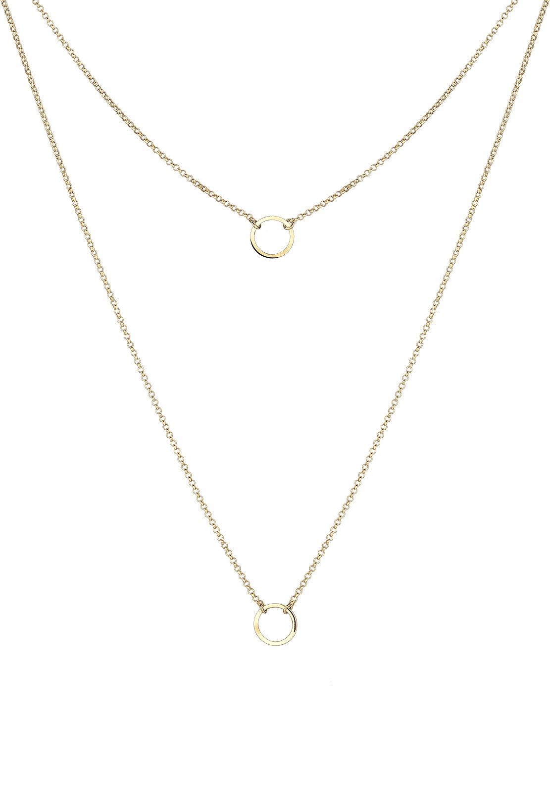 Elli Lange Kette »Halskette Layer mit Kreis Anhänger im Lagenlook 925 Silber«