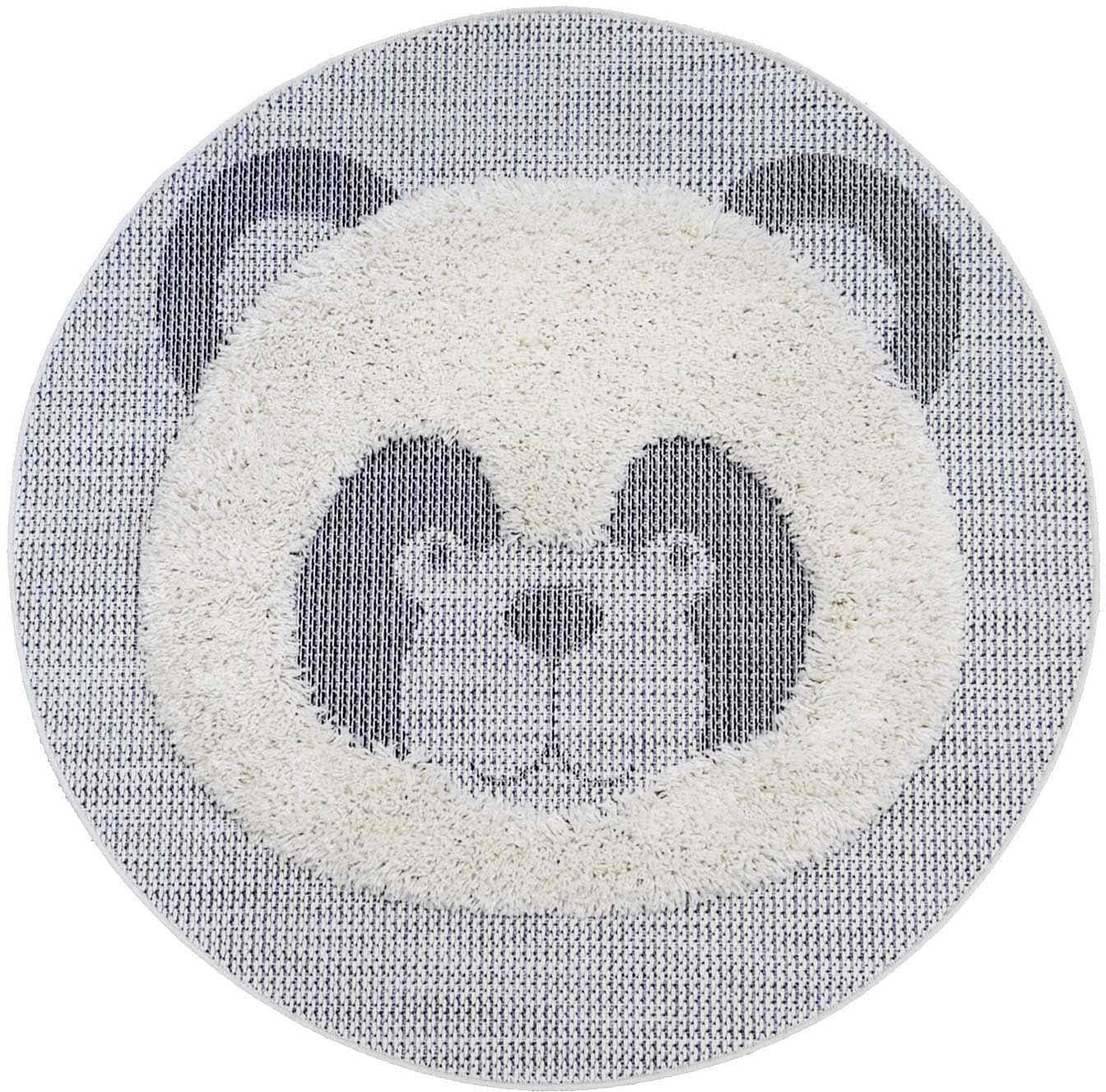 Primaflor-Ideen in Textil Kinderteppich »NAVAJO - Panda«, rund, 35 mm Höhe, Hoch-Tief-Effekt, Motiv Panda, Kinderzimmer