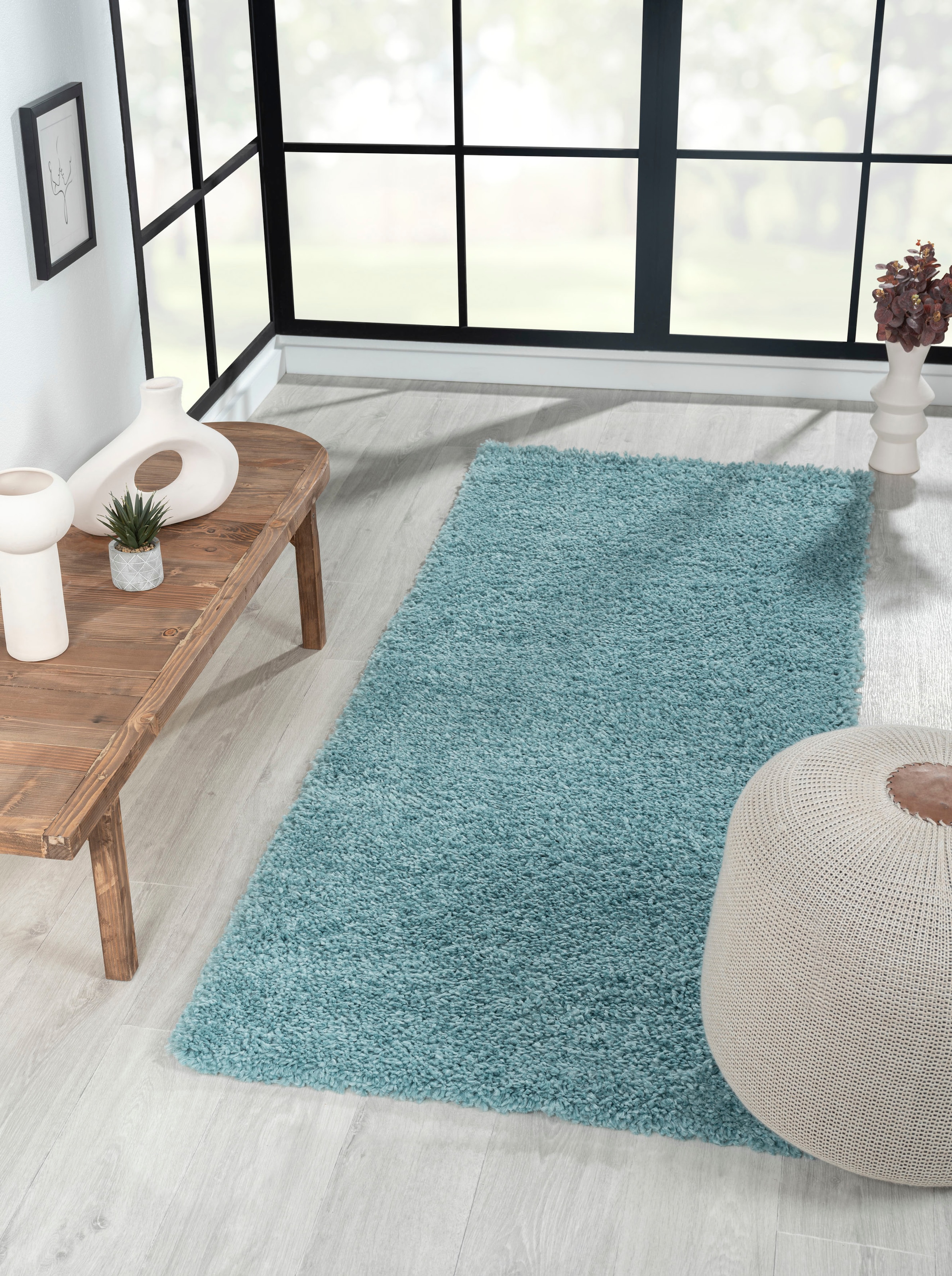 Myflair Möbel & Accessoires Hochflor-Läufer »My Shaggy« rechteckig 37 mm Höhe Shaggy, Uni Farben, leicht glänzend, Microfaser, extra flauschig