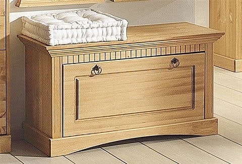 Home Affaire Schuhtruhe »Rustic« aus massiver Kiefer in beige, Größe B/H/T: 90 cm x 49 cm x 38 cm