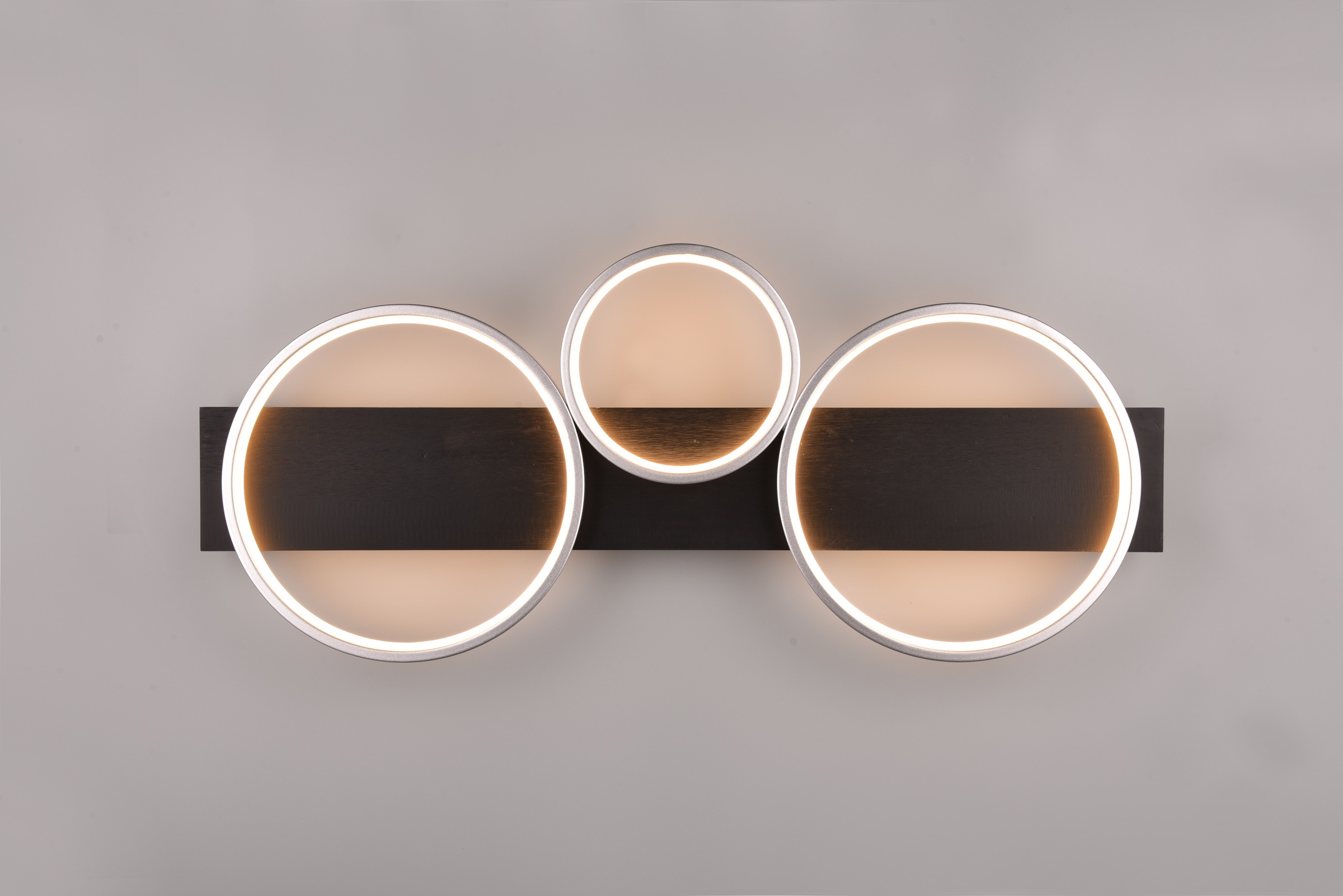 TRIO Leuchten LED Deckenleuchte »MEDERA, Deckenlampe LED Ringe mit Holz Deko 33W 3800 Lumen warmweiß«, 1 flammig, Leuchtmittel LED-Board | LED fest integriert, als Wandlampe oder Deckenlampe einsetzbar dimmbar über Wandschalter