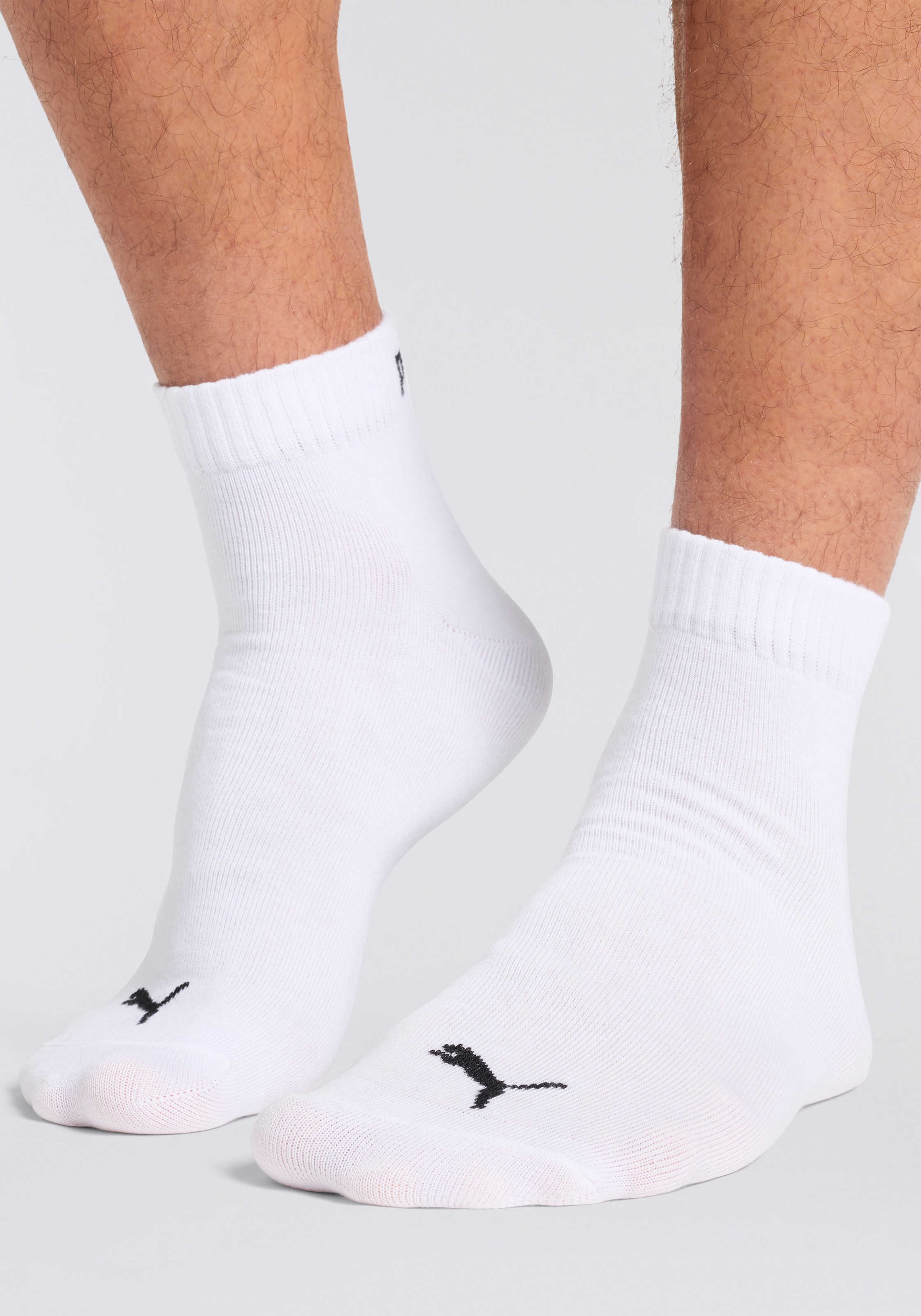 PUMA Kurzsocken »PUMA UNISEX QUARTER PLAIN 3P« 3 Paar,  Atmungsaktiv, Rippenbündchen, weiche Baumwollmischung