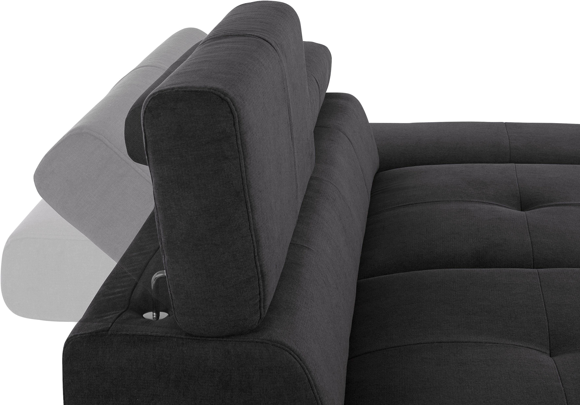 COTTA Polstergarnitur »Enterprise«, (Set), Set bestehend aus: 2-Sitzer mit Kopfteilverstellung & Hocker