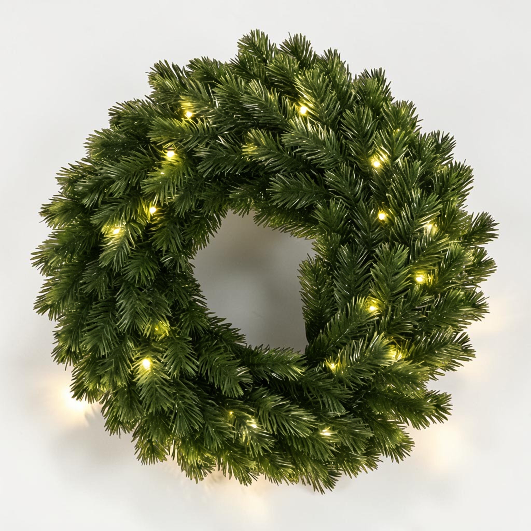 OTTO home LED Dekoobjekt »LED Tannenkranz BRYLIE, Ø 40 cm« LED-Board 1 Stk. 30 warmweiße LED's, Batteriebetrieb (2xAA) mit 6/18 Std. Timer
