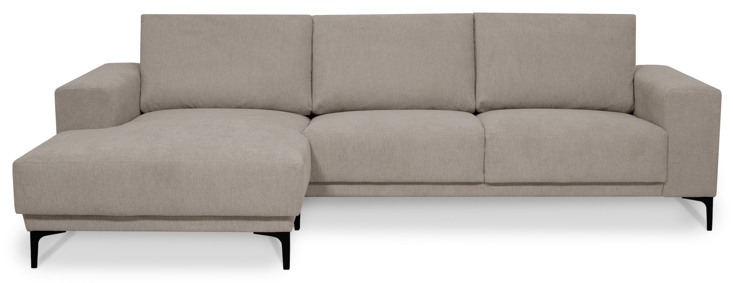 Places of Style Ecksofa »Xander, L-Form,«, Breite 280 cm, Soft-Touch Chenille, schwarze Metallfüße