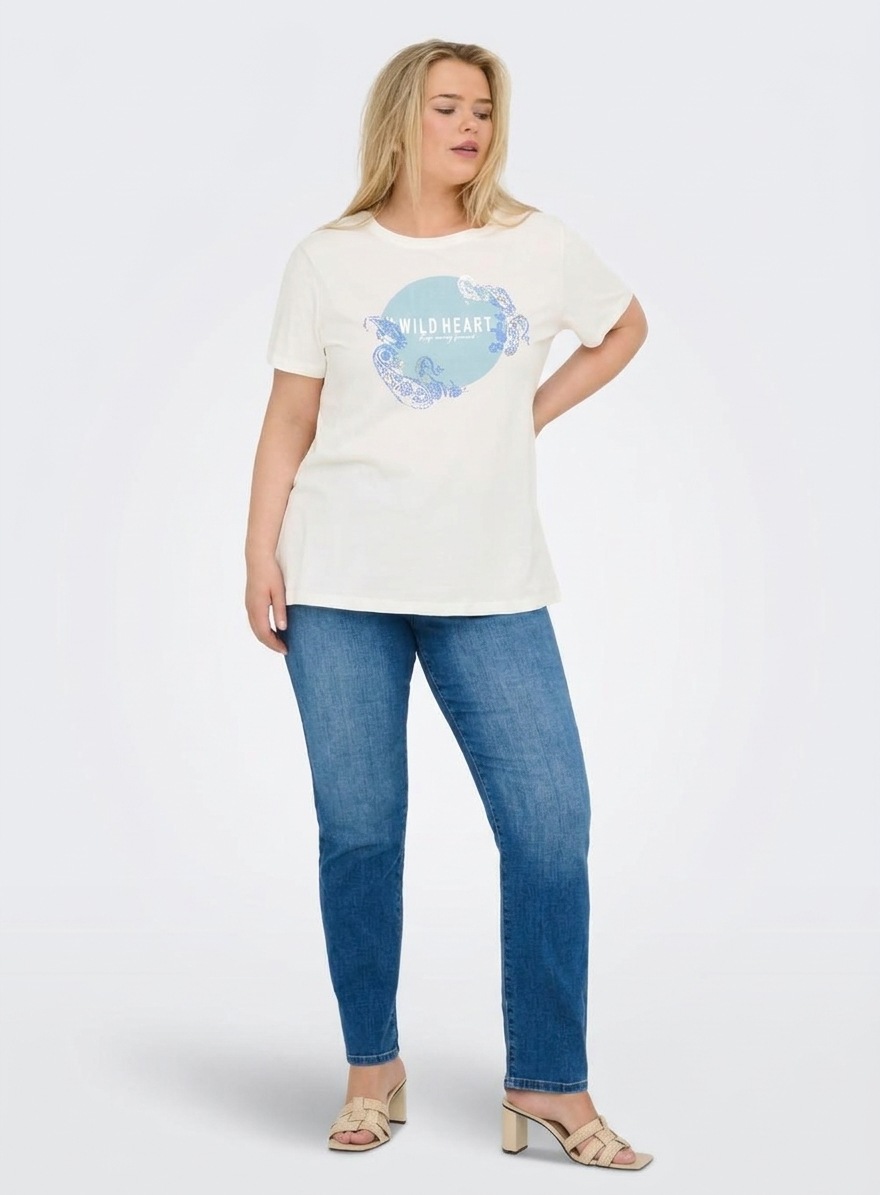ONLY CARMAKOMA Kurzarmshirt »CARBOOSTERY LIFE SS REG TEE JRS BS« Baumwolle, regular fit