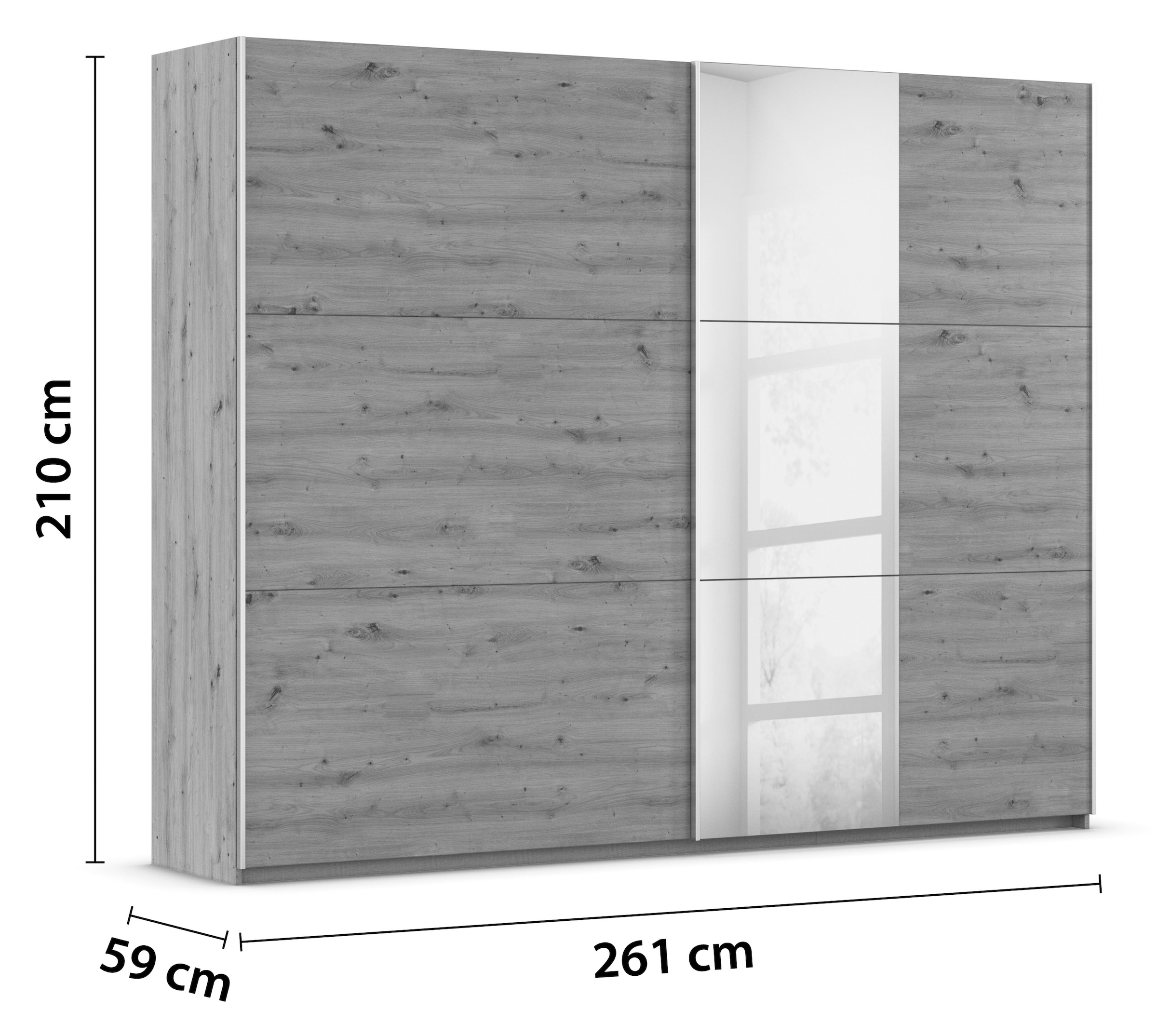 rauch Schwebetürenschrank »Kleiderschrank Garderobe TOPSELLER AURELIO mit 3 Ausstattungsvarianten«, 3 verschiedene Ausstattungsvarianten Griffe aus Metall MADE IN GERMANY