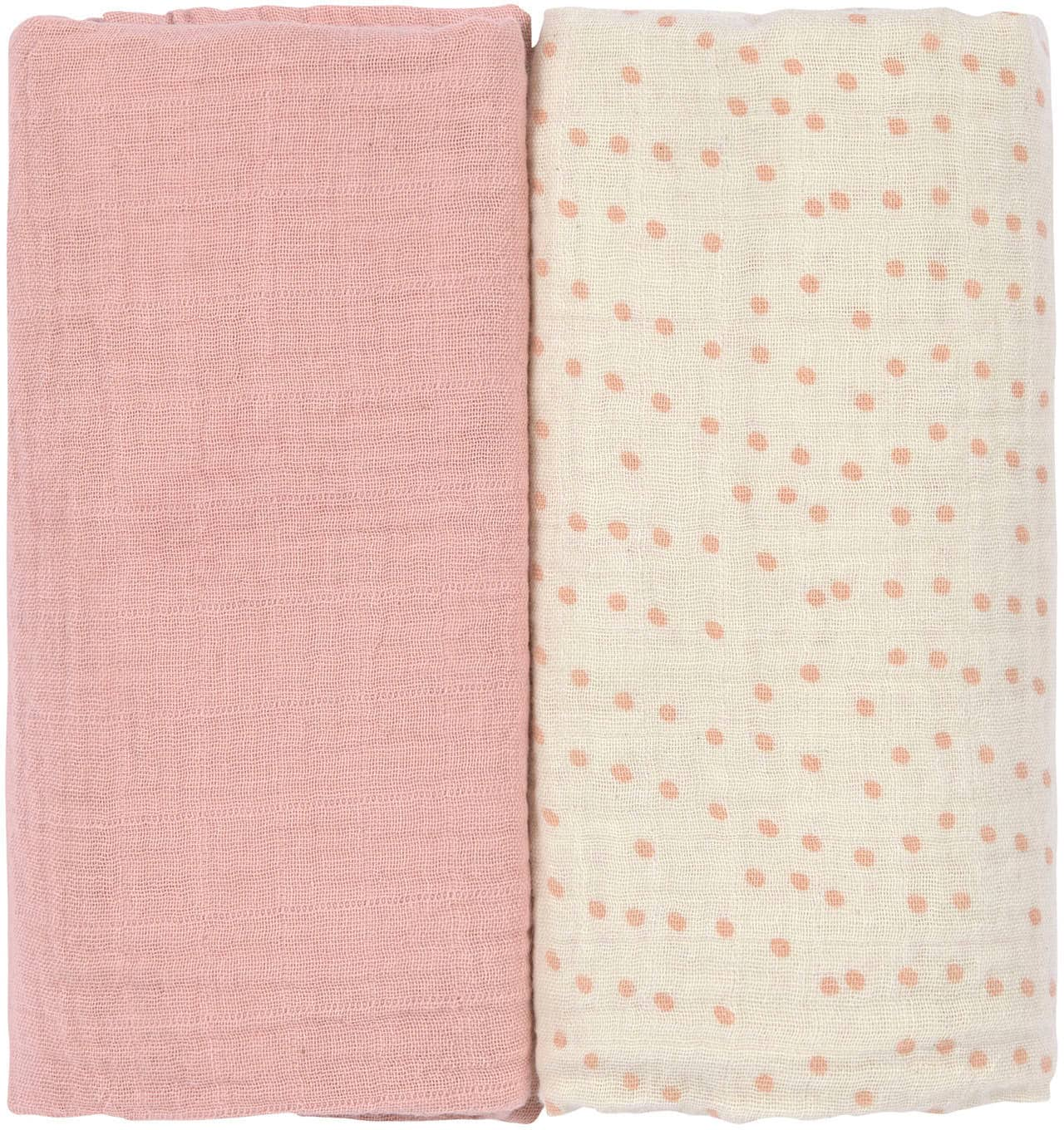 LÄSSIG Stoffwindeln »LÄSSIG X Raddis® Cotton, Einschlag- und Mulltuchset L, Rose«, (Set, 3 St.), mit wiederverwendbarem Baumwollbeutel