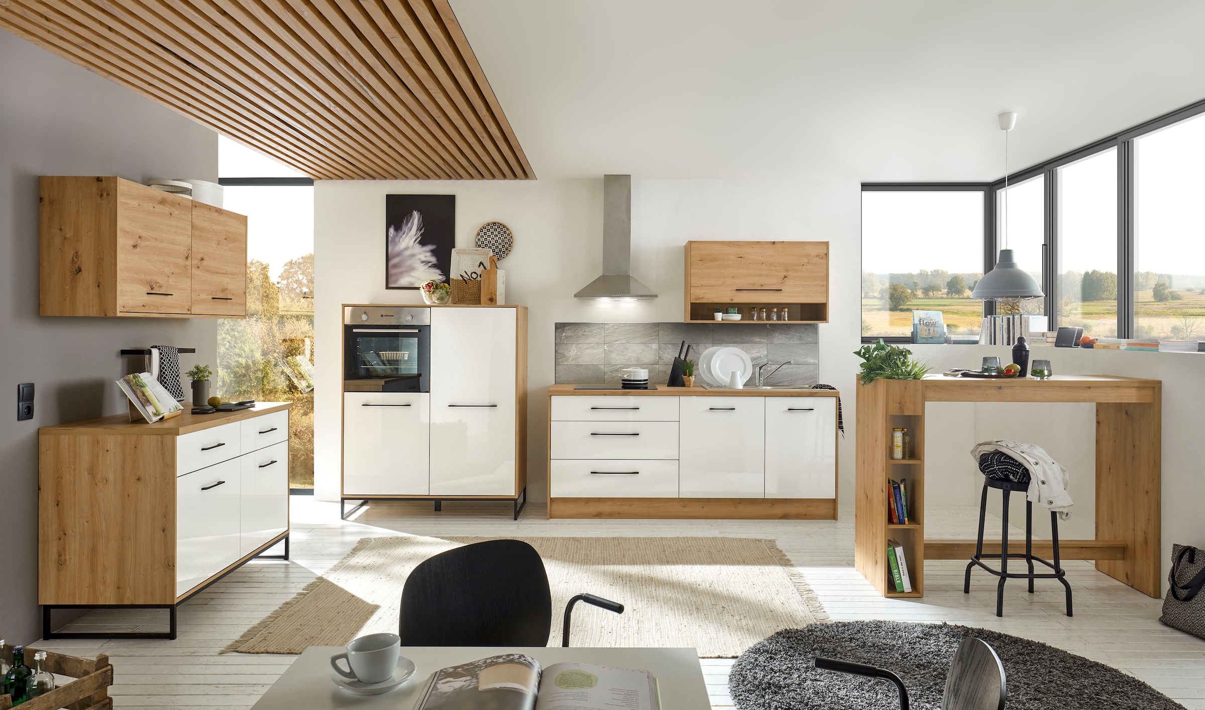 BASIC by Balculina Küche »Seattle«, 330 cm breit, wahlweise mit oder ohne E-Geräte