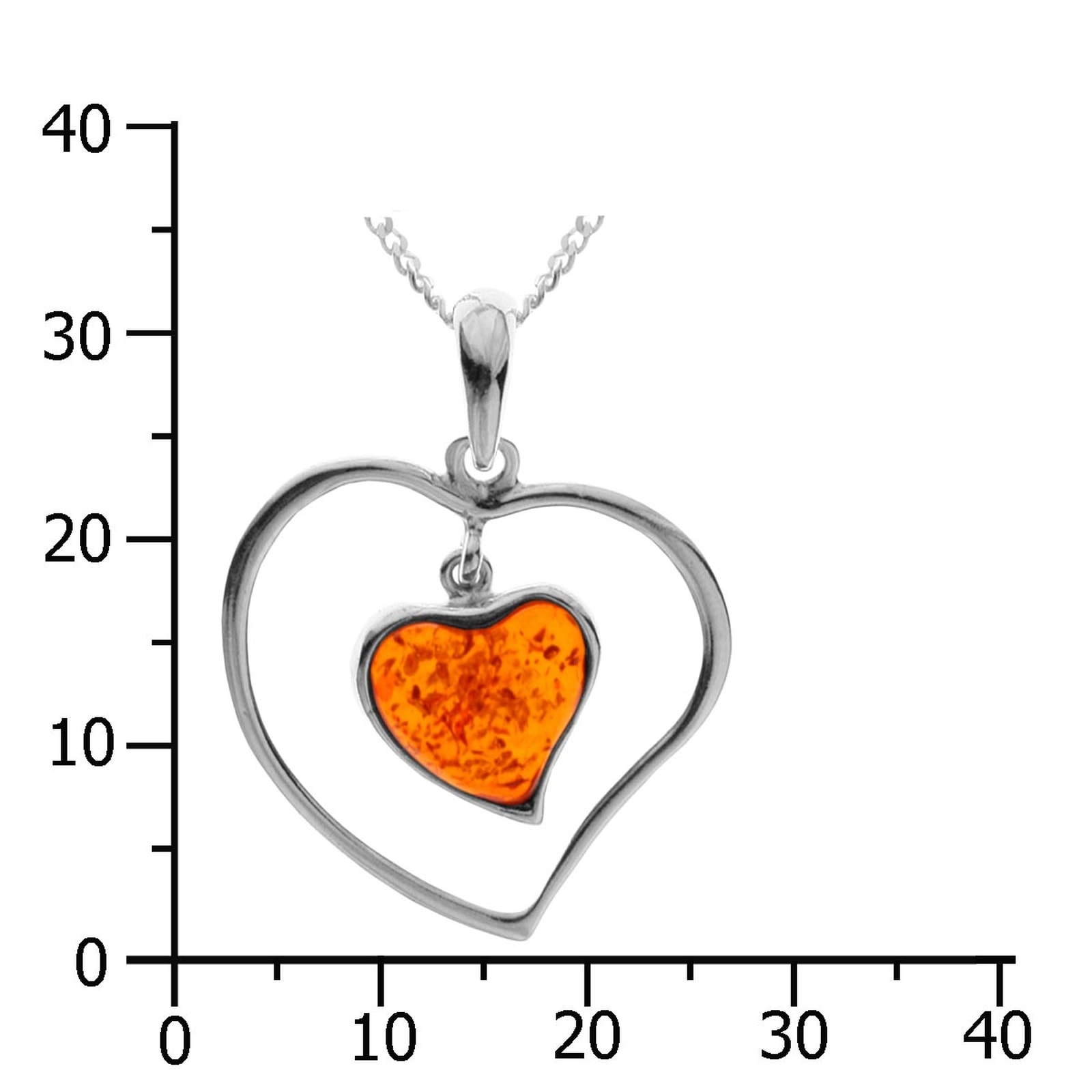 OSTSEE-SCHMUCK Kette mit Anhänger »- Herz - Silber 925/000 - Bernstein«