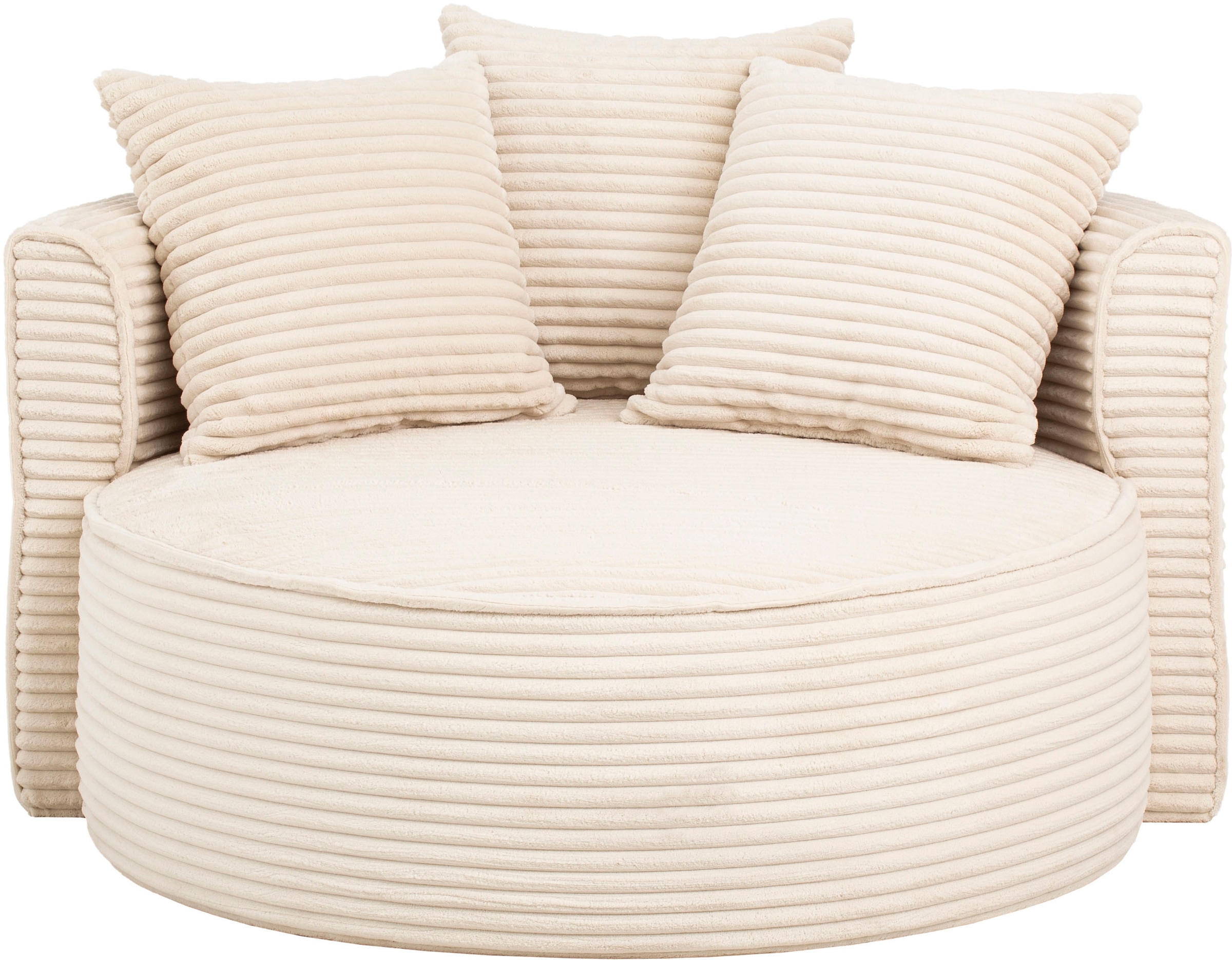 LeGer Home by Lena Gercke XXL-Sessel »ISALIE, Sessel in modernen Farben, Lesesessel, Loveseat, Big-Sessel«, trendige Stoffe, mit 3 Zierkissen, große Sitzfläche, Hocker optional