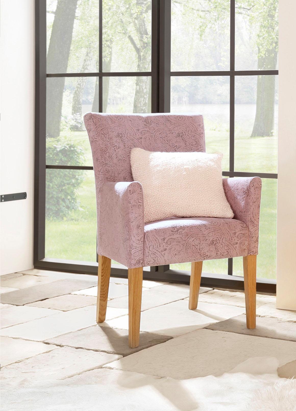 Home affaire Armlehnstuhl »King BESTSELLER!«, Luxus-Microfaser mit Druck, Esszimmerstuhl mit bequemer Polsterung, Esszimmersessel mit Armlehnen