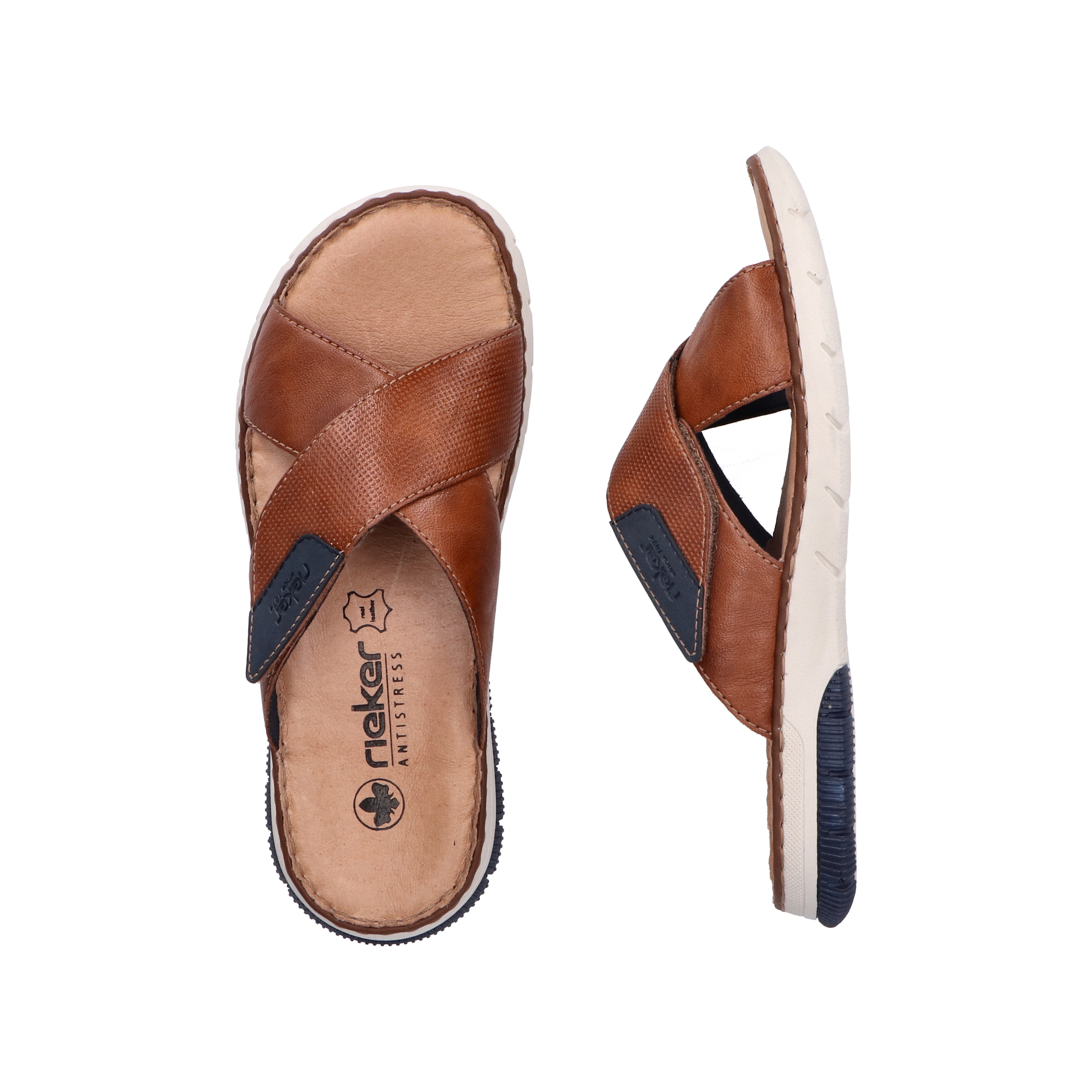 Rieker Pantolette, Sommerschuh, Schlappen, Klettschuh, mit Klettriemchen
