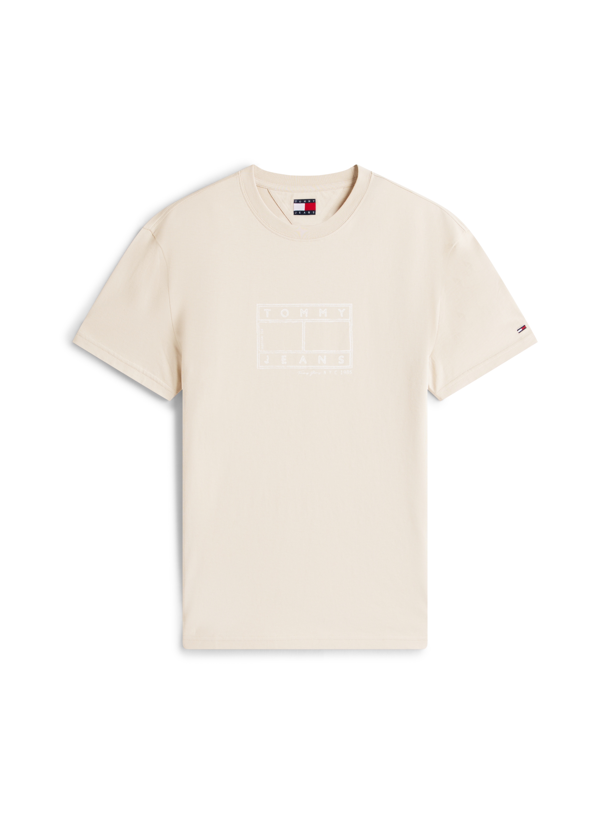 Tommy Jeans T-Shirt »TJM  CENTER FLAG« mit Stempel-Logo, regular fit, Rundhals