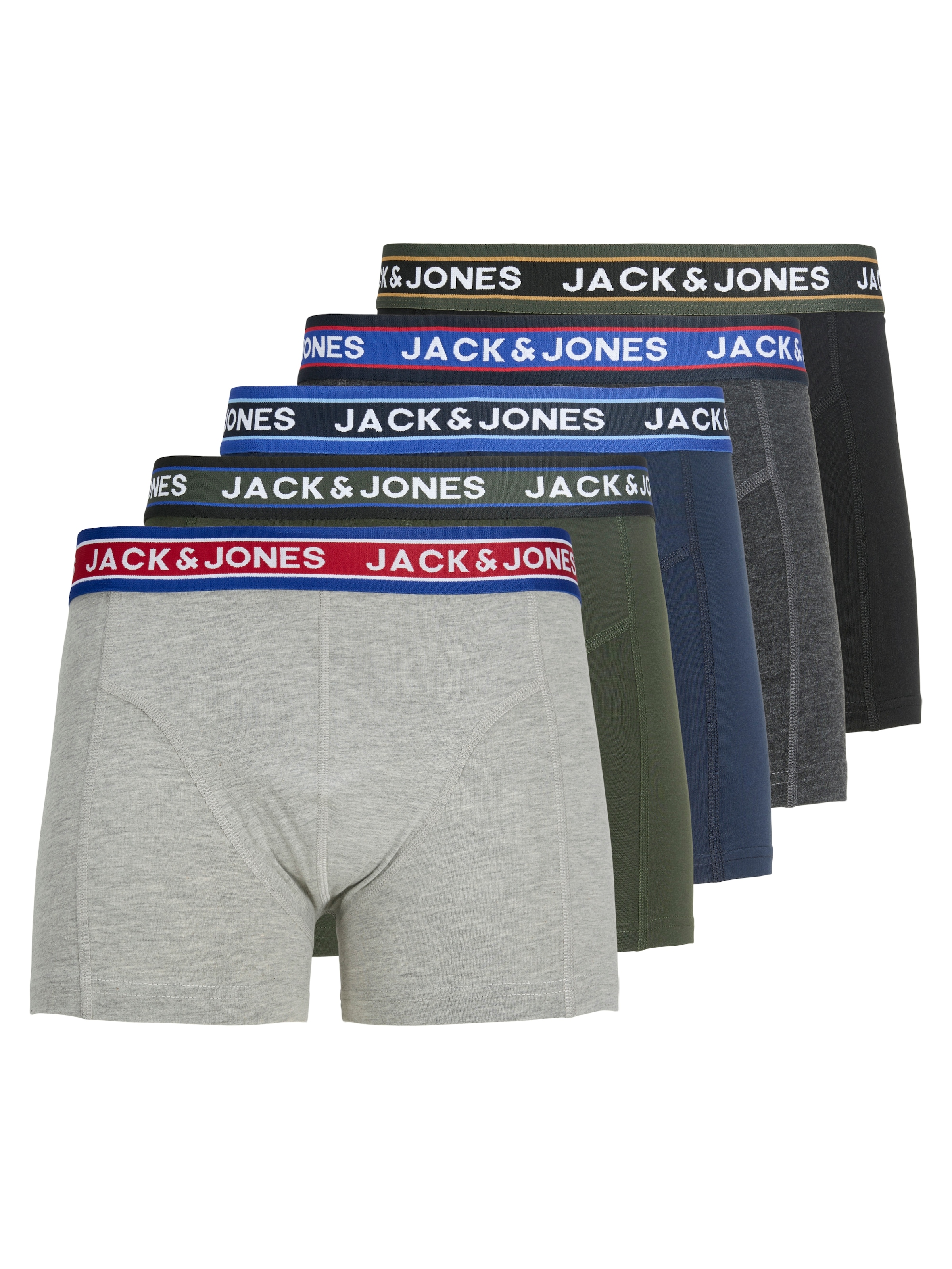Jack & Jones Trunk »JACOLIVER TRUNKS 5 PACK NOOS« Packung, 5 Stk. Baumwollmischung, elastisches Bündchen