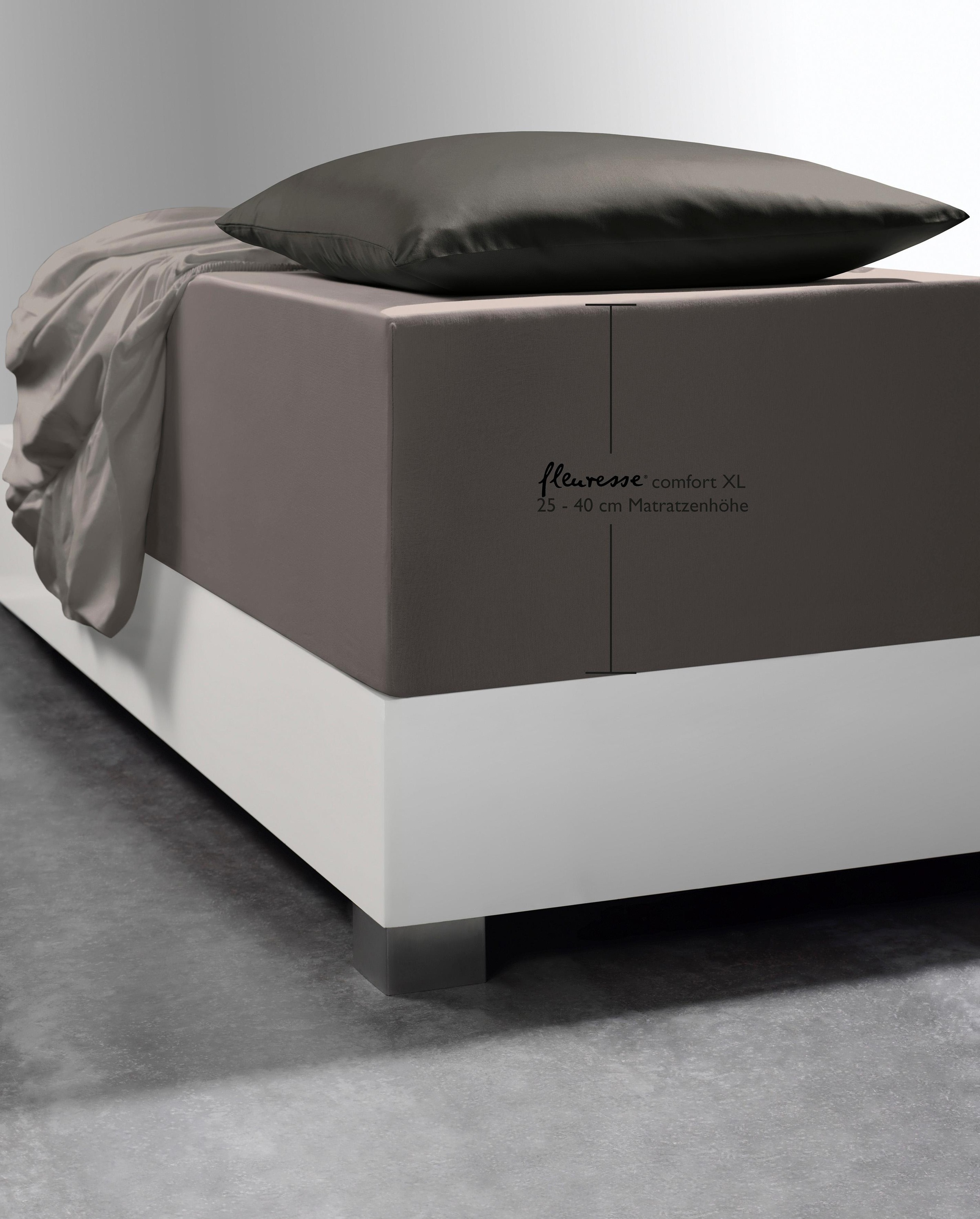 fleuresse Spannbettlaken »Comfort XL« Mako-Jersey, für Matratzen bis 40 cm Höhe, Bettlaken, Spannbetttuch