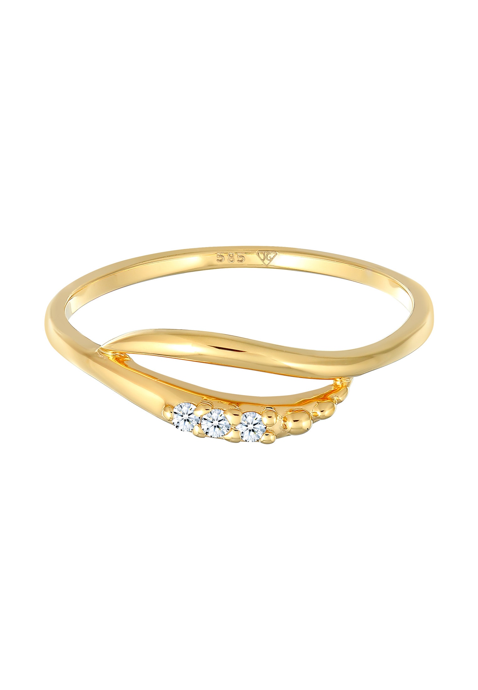 Elli DIAMONDS Diamantring »Ring Diamant Elegant Stylish 0.045 ct. 585 Gelbgold«