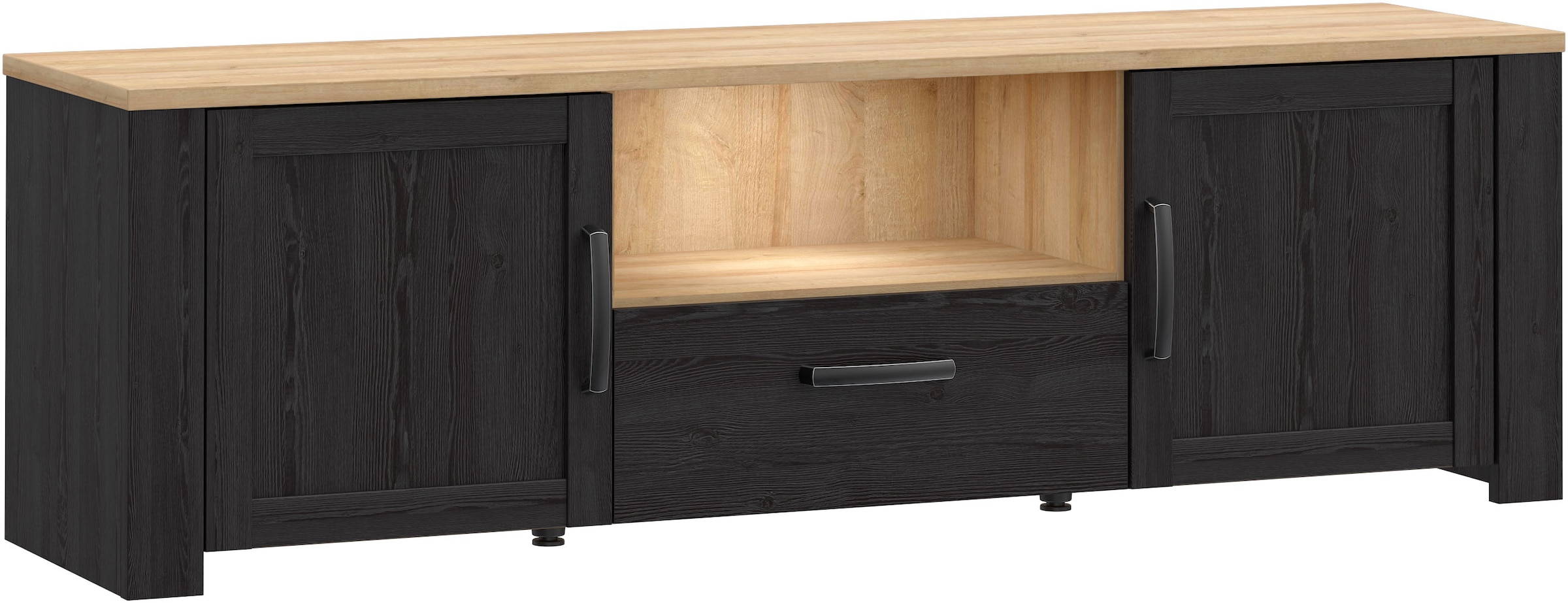FORTE TV-Board »Bohol TV-Schrank, Stauraum, 2 farbiges Dekor, landhaus« B/H/T 166,1/51,8/42cm, 2 Türen, 1 SK