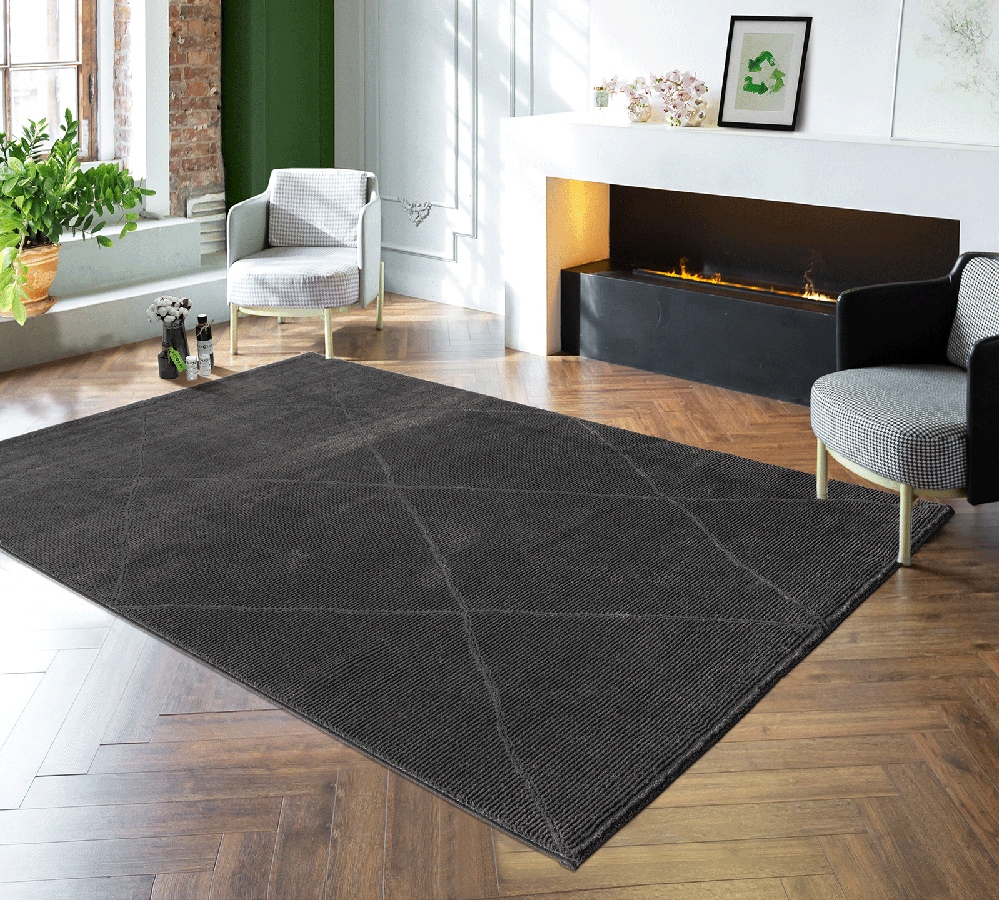 the carpet Teppich »Lima«, rechteckig, 12 mm Höhe, Designer Teppich Flor 1 recyceltem Polyester waschbar