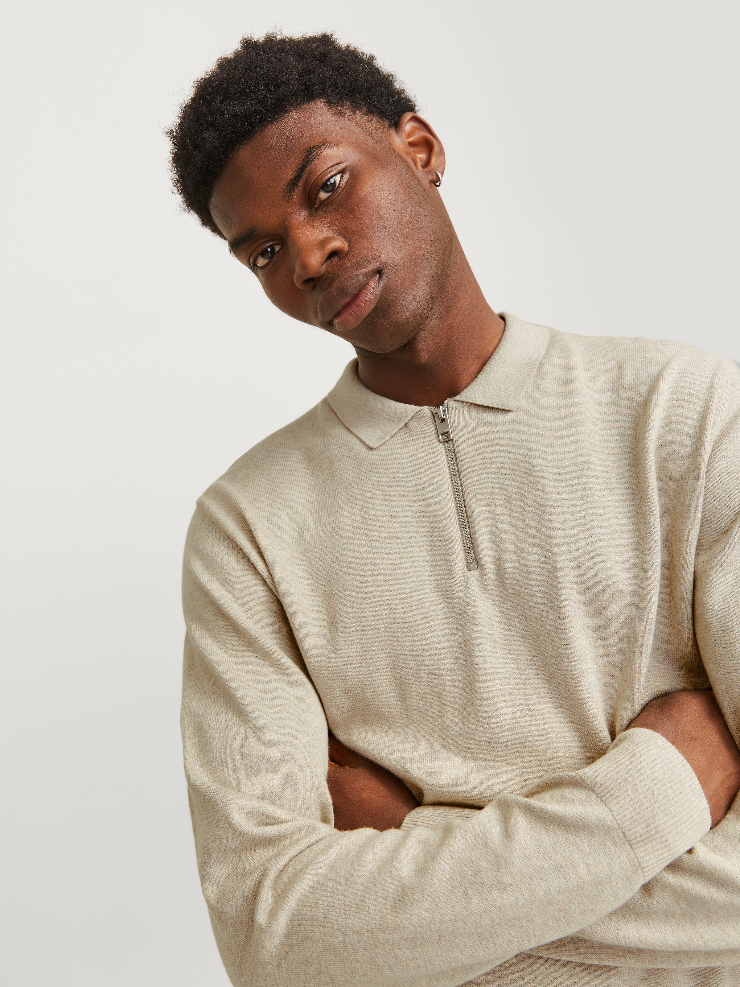 Jack & Jones Polokragenpullover »JJEEMIL KNIT POLO HALF ZIP LS NOOS«, mit Polo Kragen