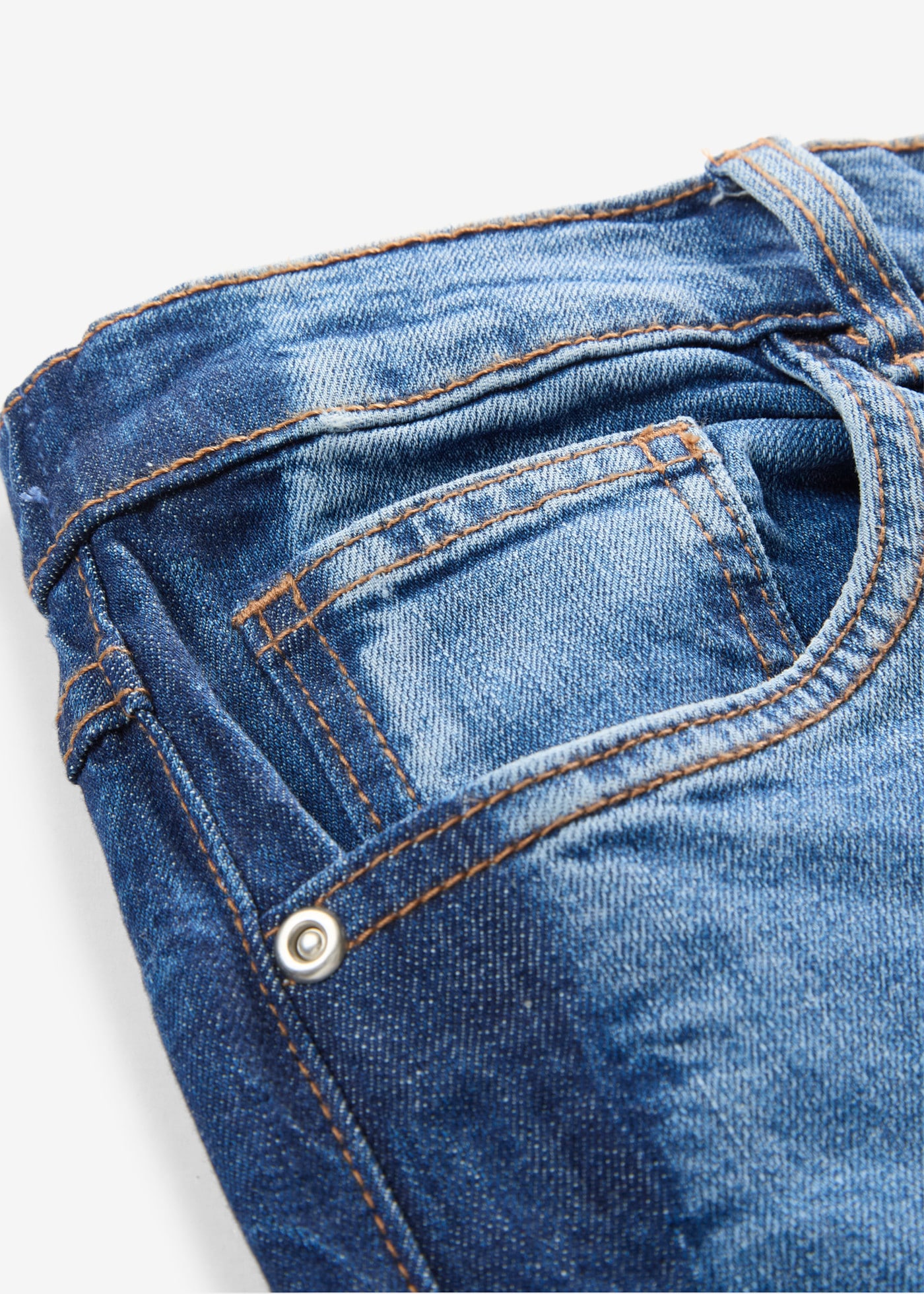 bonprix Mom-Jeans High Waist-Bund, Cropped-Länge, Loose Fit, aus Baumwolle und Elasthan