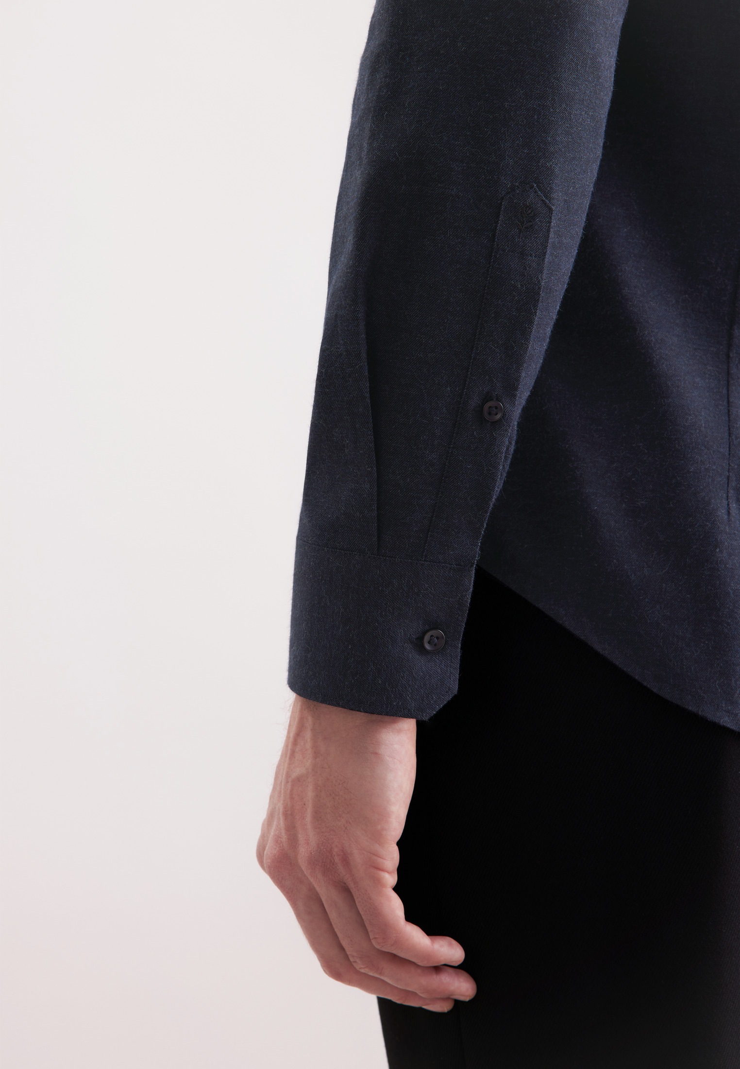 seidensticker Flanellhemd »Schwarze Rose« Slim 1/1 Kentkragen Uni