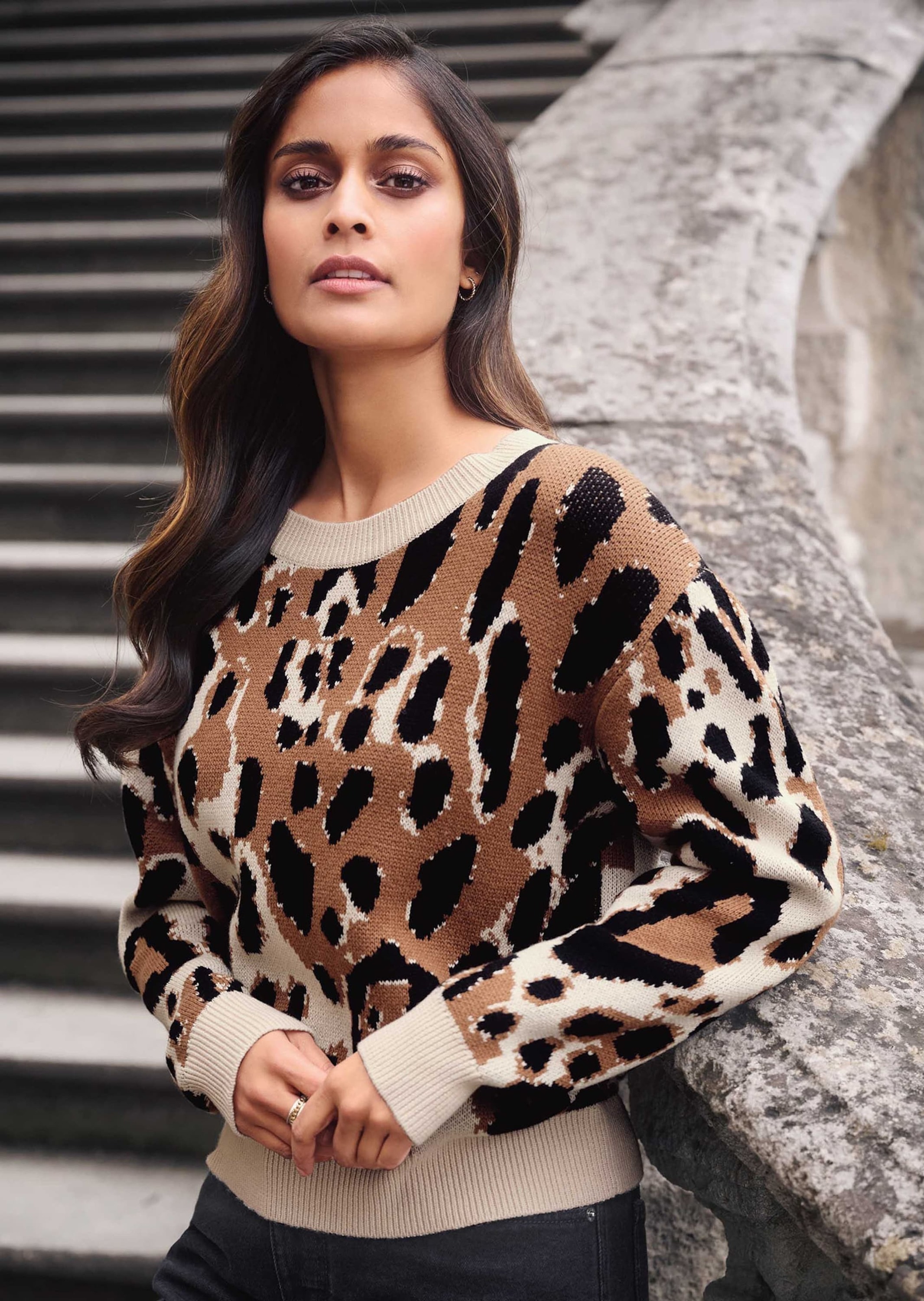 MADELEINE Longpullover »Pullover Pullover mit Animalmuster«