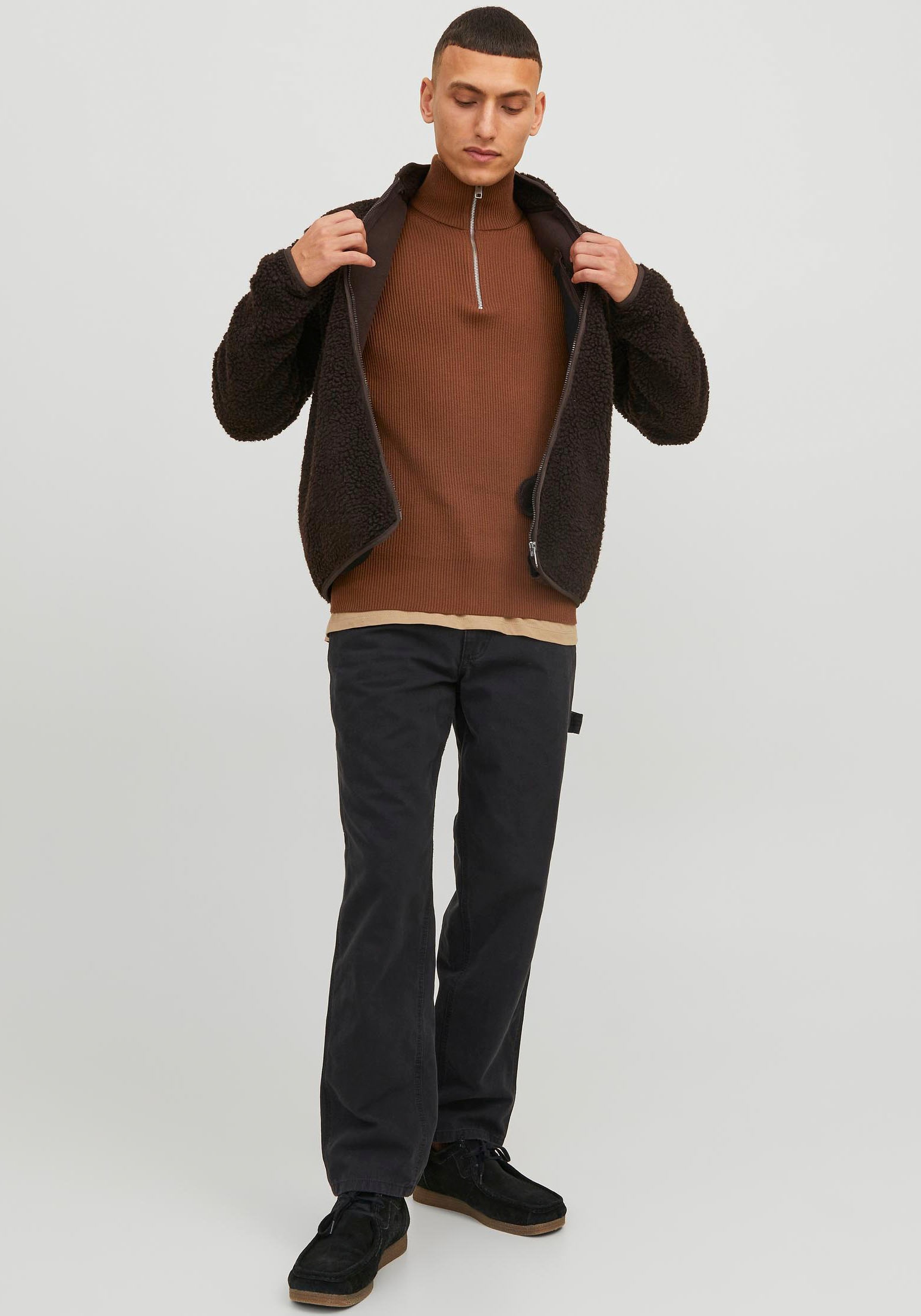 Jack & Jones Stehkragenpullover »JPRCCPERFECT KNIT HALF ZIP SN«