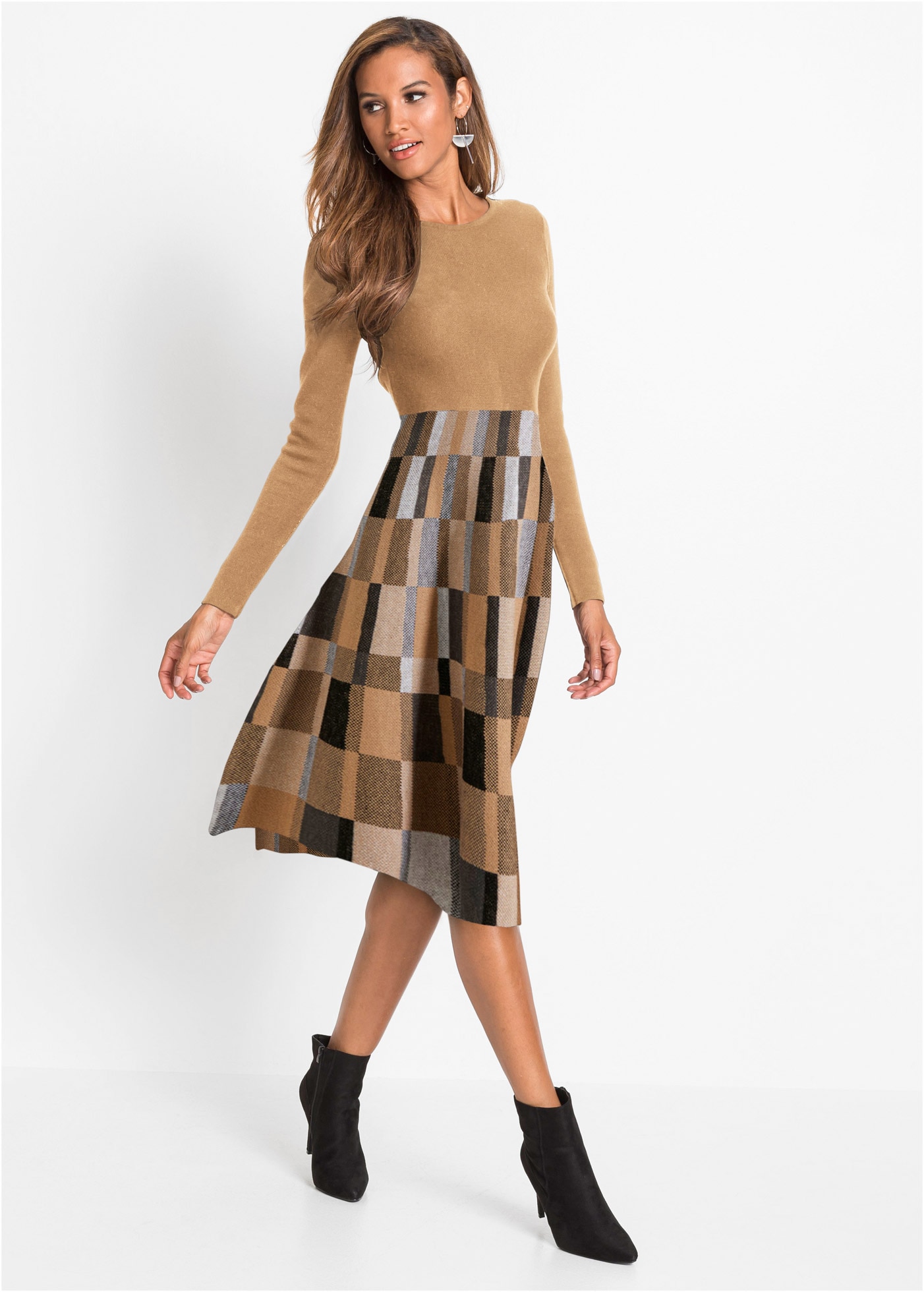 bonprix Strickkleid »Ausgestelltes Jacquard-Strickkleid« Ausgestelltes Jacquard-Strickkleid