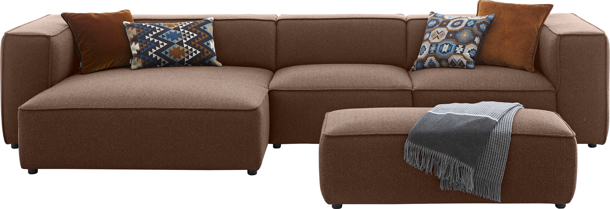 W.SCHILLIG Ecksofa »around-the-block«, mit eleganter Biese, mit Federkern, Breite 341 cm