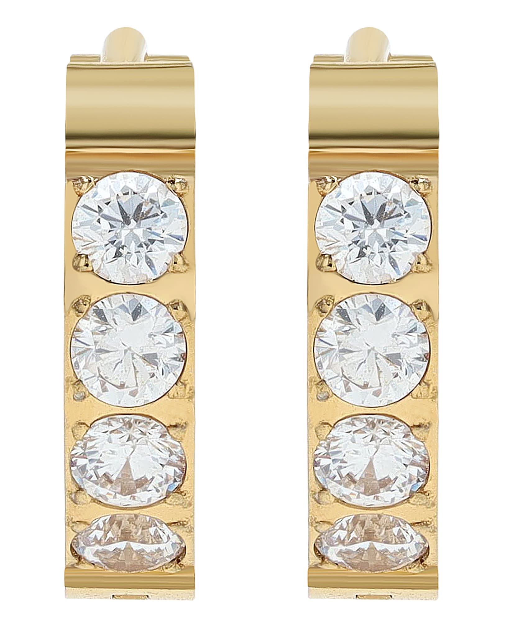 Adelia´s Paar Creolen »Damen Ohrringe ¿ Klappcreole aus Edelstahl mit Strass Steinchen«