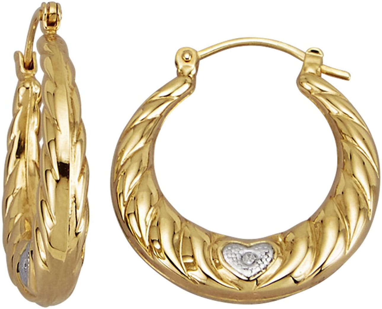 Paar Creolen »Schmuck Geschenk Gold 375 Ohrschmuck Ohrringe Bicolor«, mit Diamant