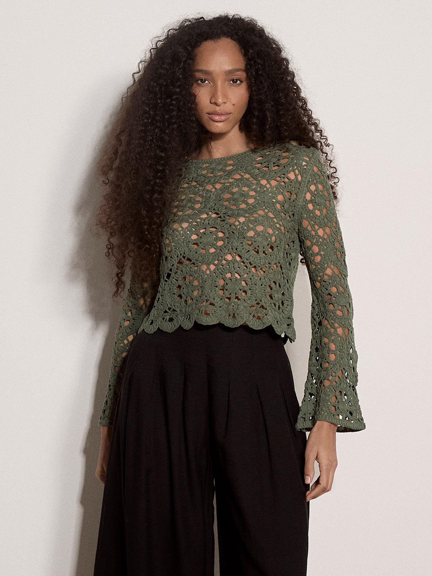 Apricot Druckbluse »Bluse« Häkelverzierungen