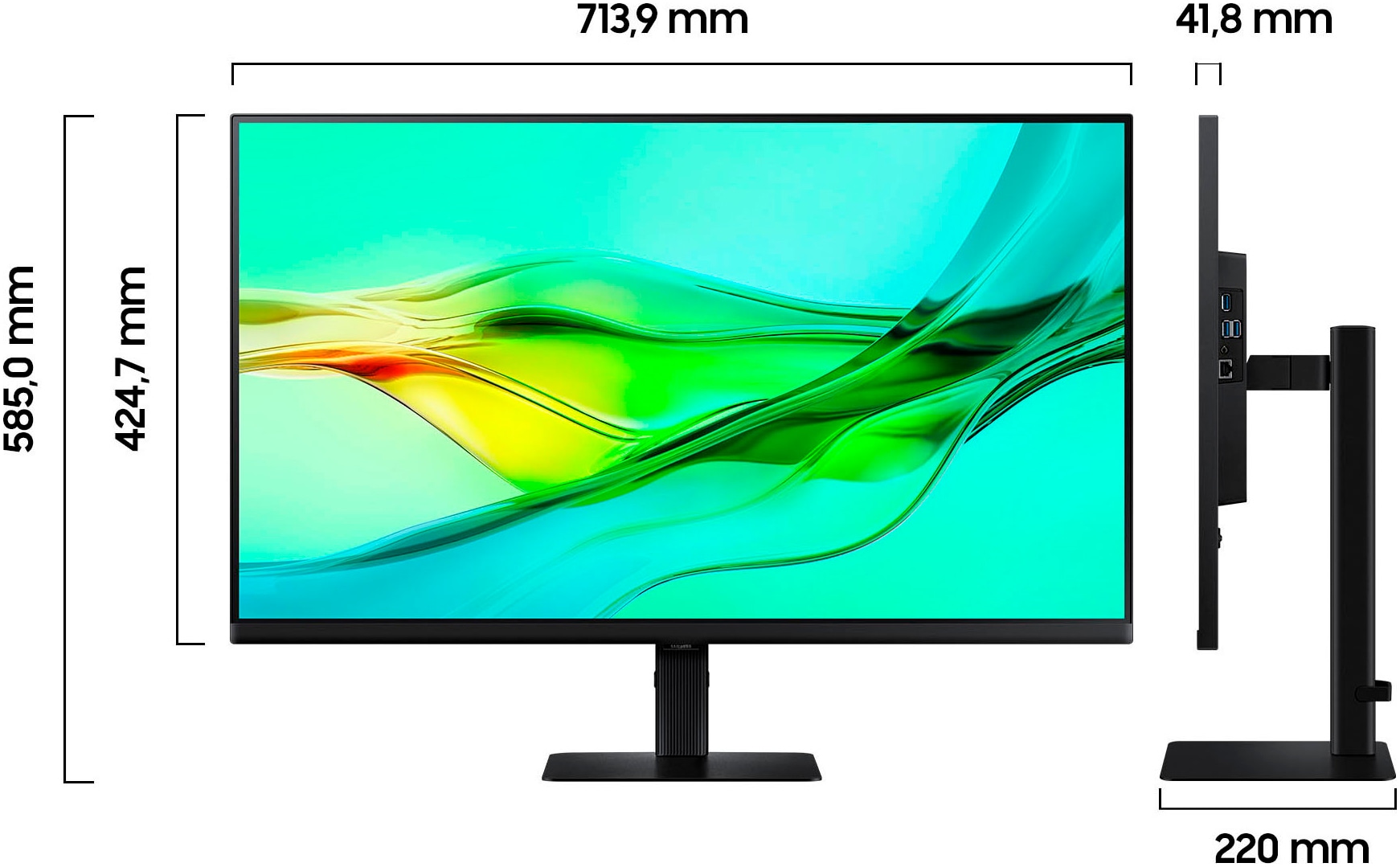 Samsung LED-Monitor »S32D600UAU«, 80 cm/32 Zoll, 2560 x 1440 px, QHD, 5 ms Reaktionszeit, 100 Hz