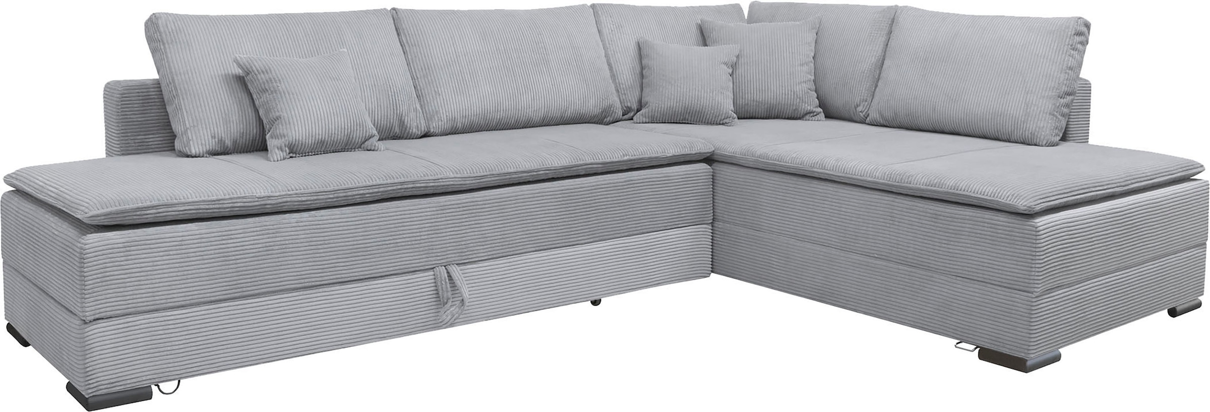 Home affaire Ecksofa »Night & Day L-Form, B: 321 cm, mit Dauer-Schlaffunktion 180x200 cm« Schlaffunktion, Bettkasten, Topper & 3 Zierkissen, Boxspringbett Cord