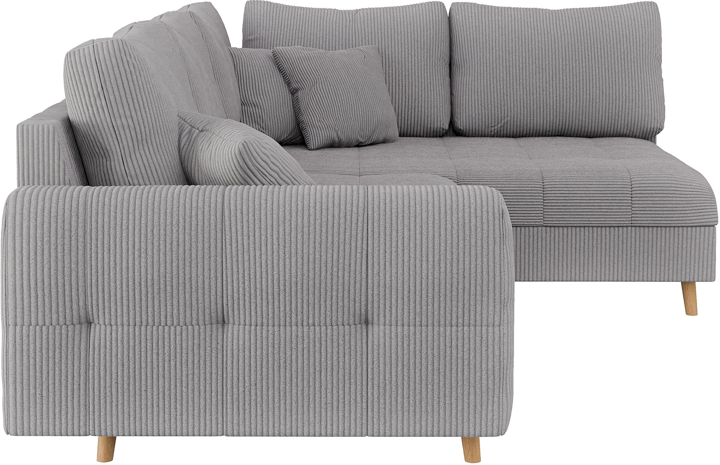 Home affaire Ecksofa »CHARRE L-Form mit Ottomane, Maße B/T/H: 231/161/81 cm«, feine Steppung, lose Rücken- und Zierkissen, auch in Cord und Bouclé
