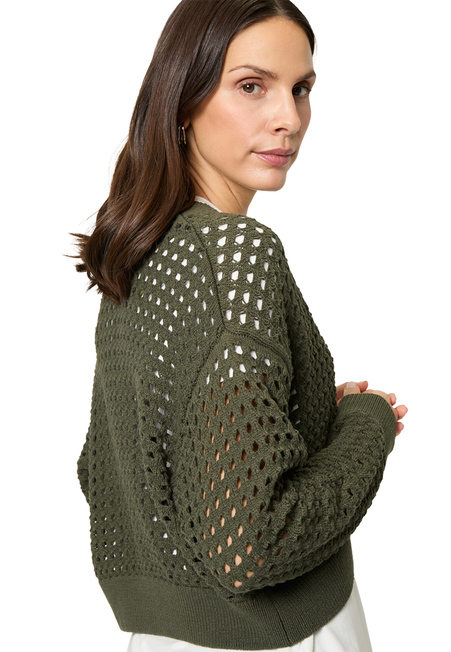 Zero Strickjacke »Strickjacke mit Lochmuster«