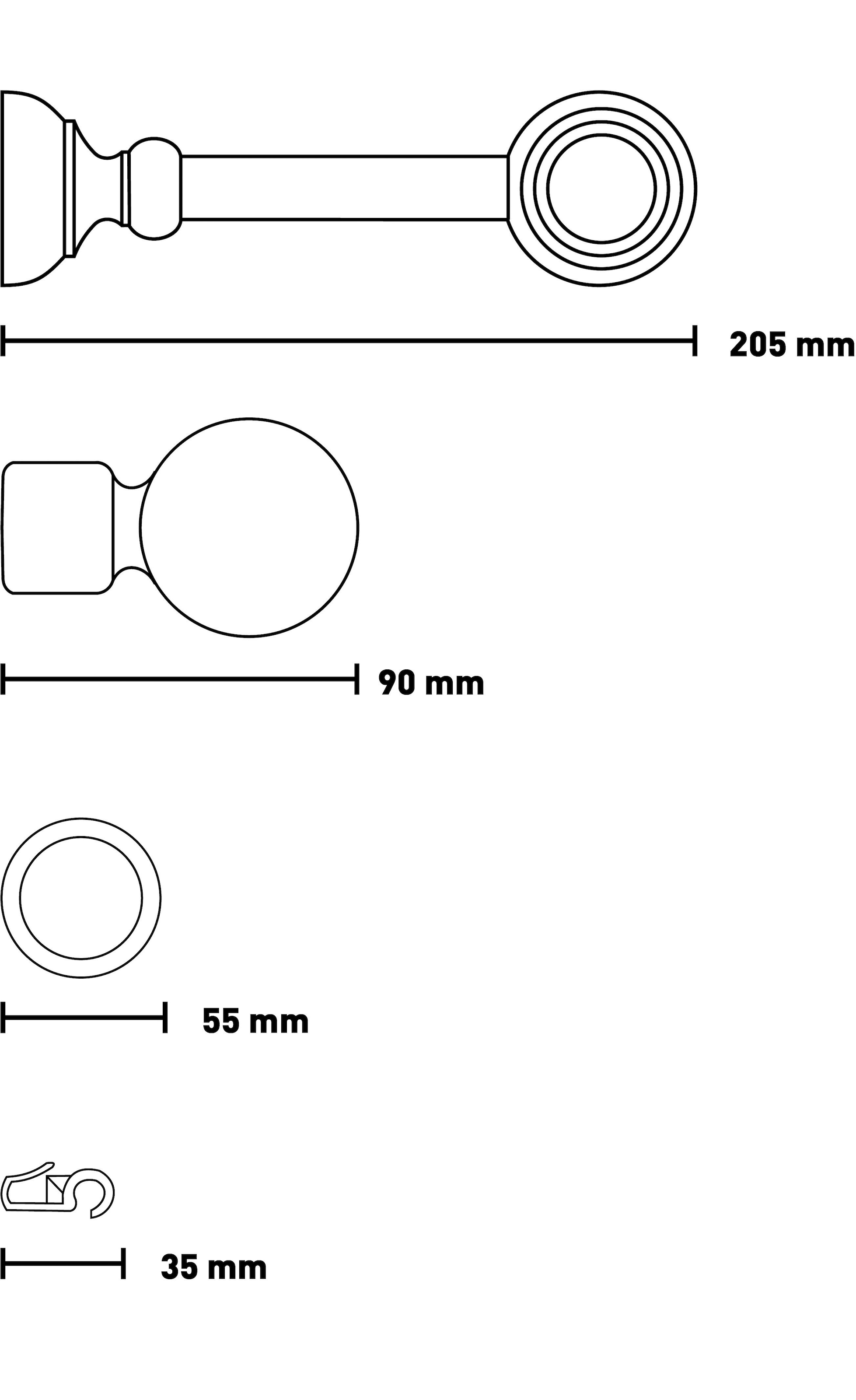 SN DECO GROUP Gardinenstange »Giro« 1 läufig-läufig Fixmaß 28 mm, Holz, verschiedene Längen und Farben, Komplettset