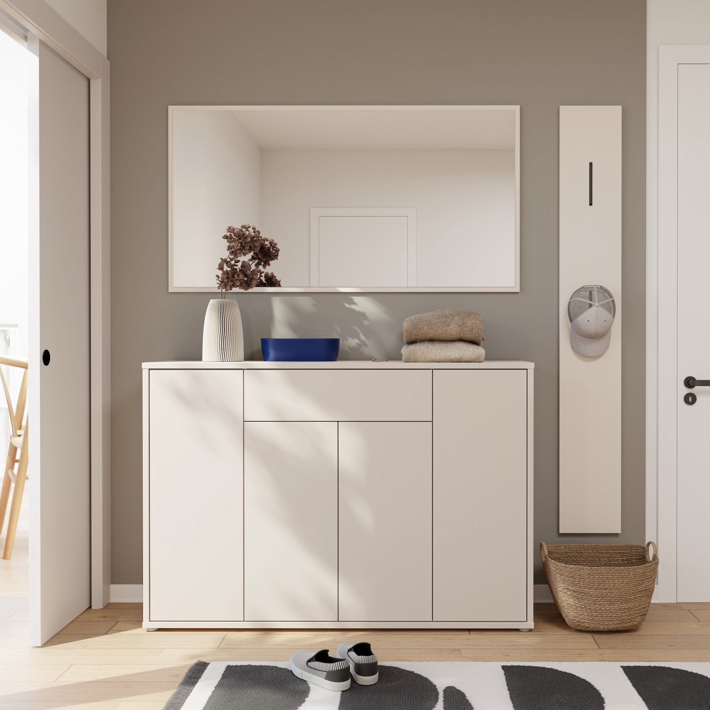 FORTE Garderobenspiegel B/H/T 143,4/76/1,8 cm, Wandmontage