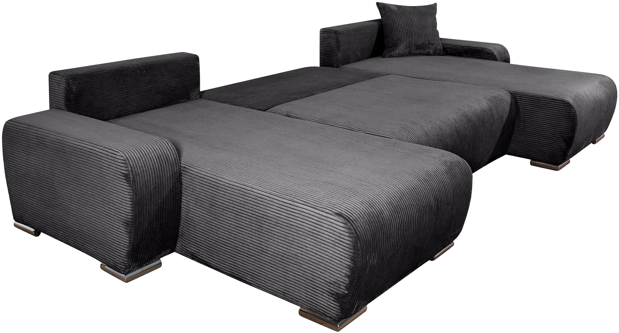 COLLECTION AB Wohnlandschaft »Paola U-Form«, mit Schlaffunktion, Stauraum, Zierkissen und Bonnellfederkern, Cord