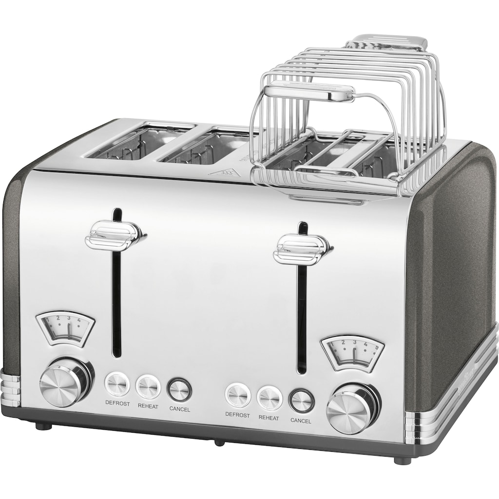 ProfiCook 2-in-1-Toaster »PC-TA 1194 anthrazit«, 4 lange Schlitze, für 4 Scheiben, 1630 W