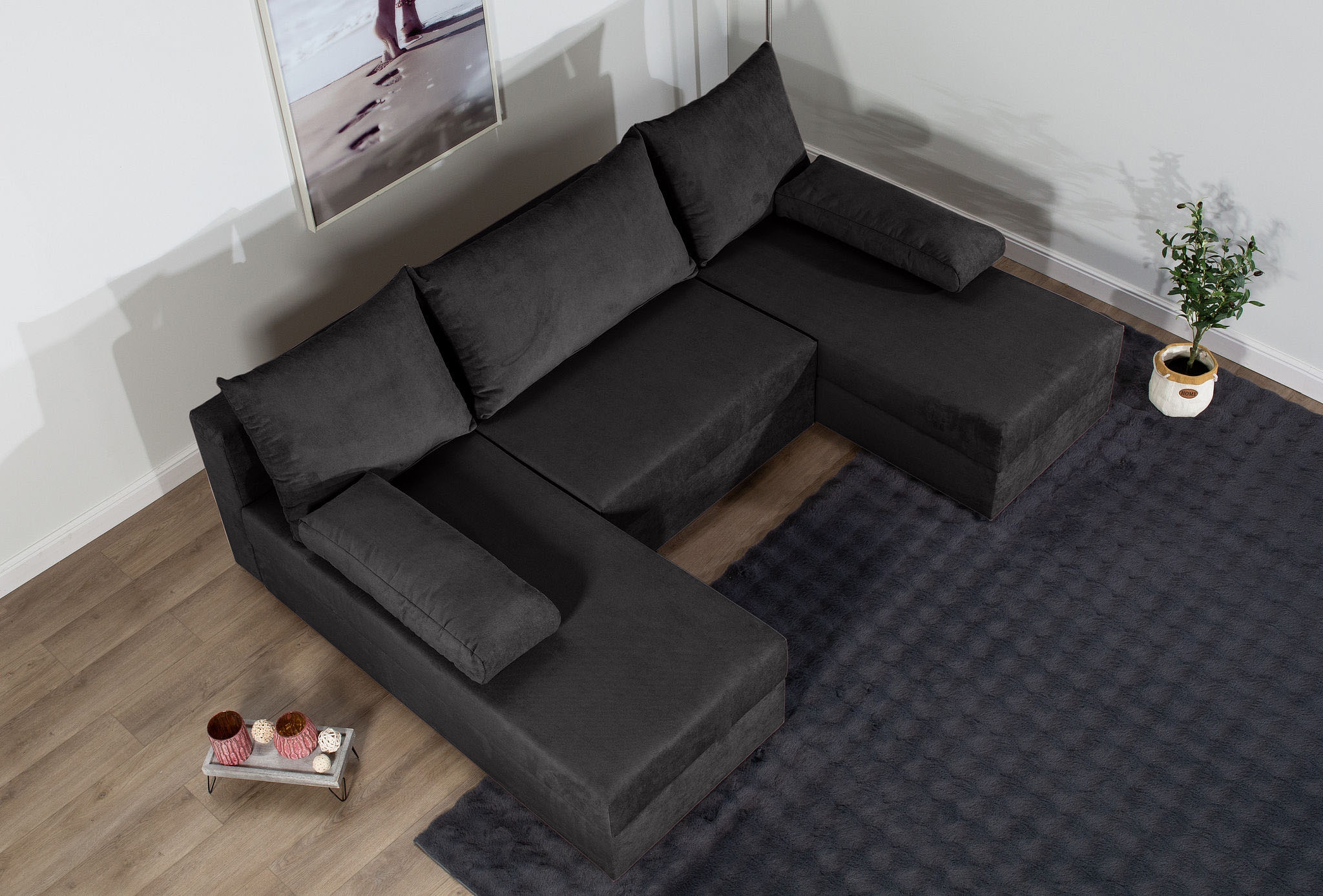 COLLECTION AB Wohnlandschaft »Pico U-Form«, Wohnlandschaft,2 X Ottomane,Polyätherschaum Polsterung