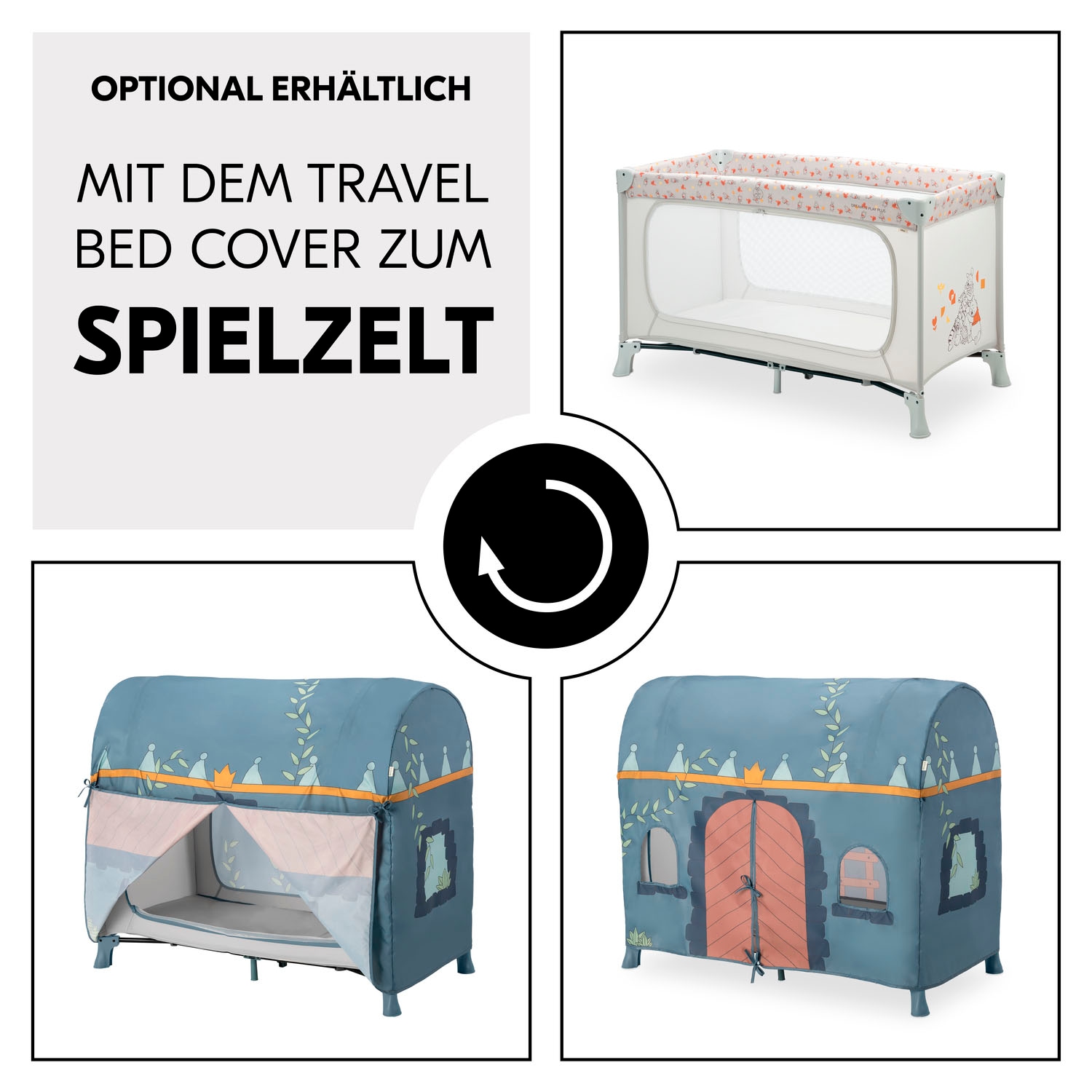 Hauck Baby-Reisebett »Dream N Play Plus, Disney Pooh Friends Beige«